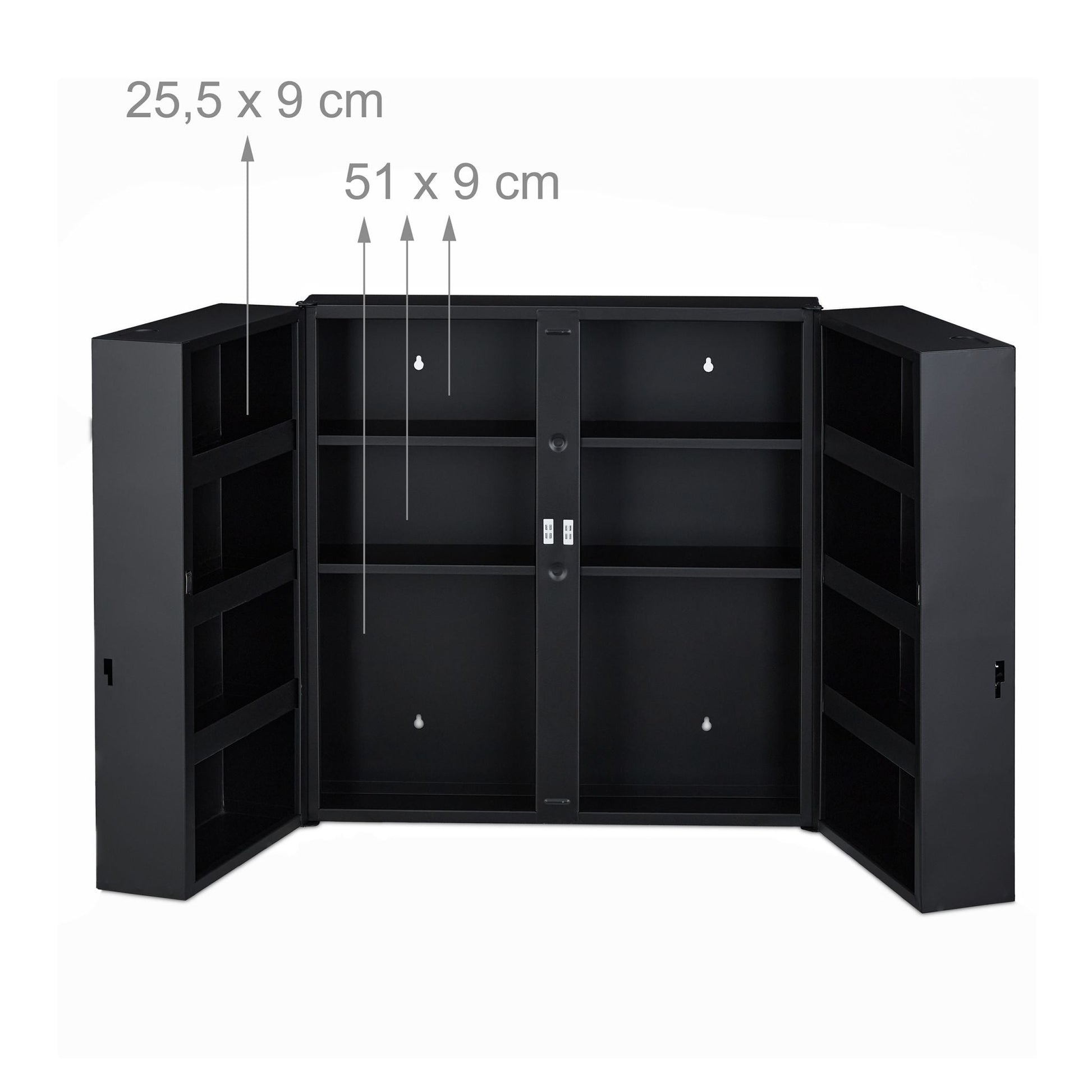 Medizinschrank XXL in Anthrazit Anthrazit von Relaxdays