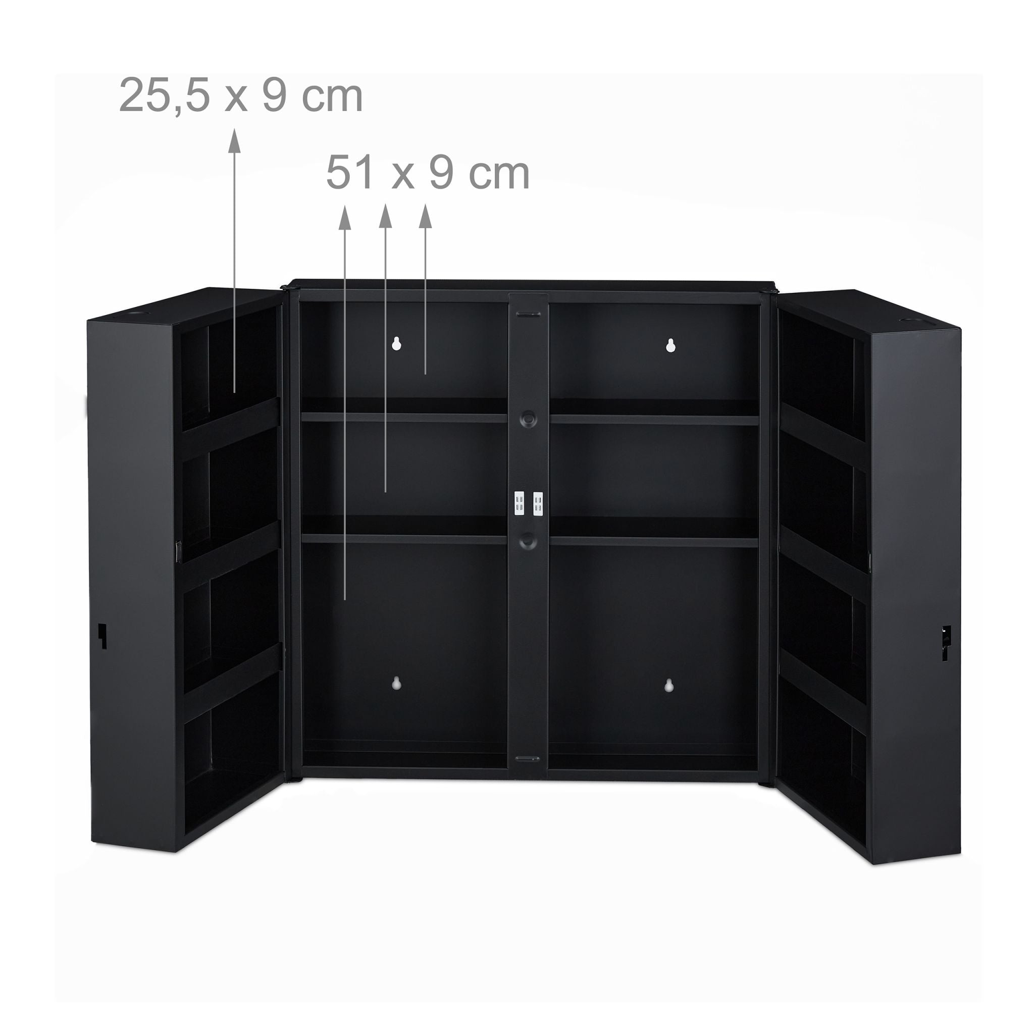 Medizinschrank XXL in Anthrazit Anthrazit von Relaxdays