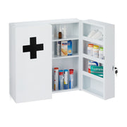 Medizinschrank XXL in Weiss Weiss-Schwarz von Relaxdays