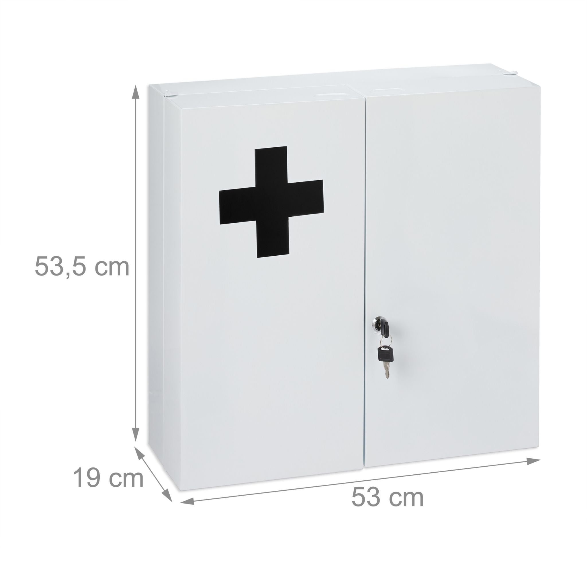 Medizinschrank XXL in Weiss Weiss-Schwarz von Relaxdays
