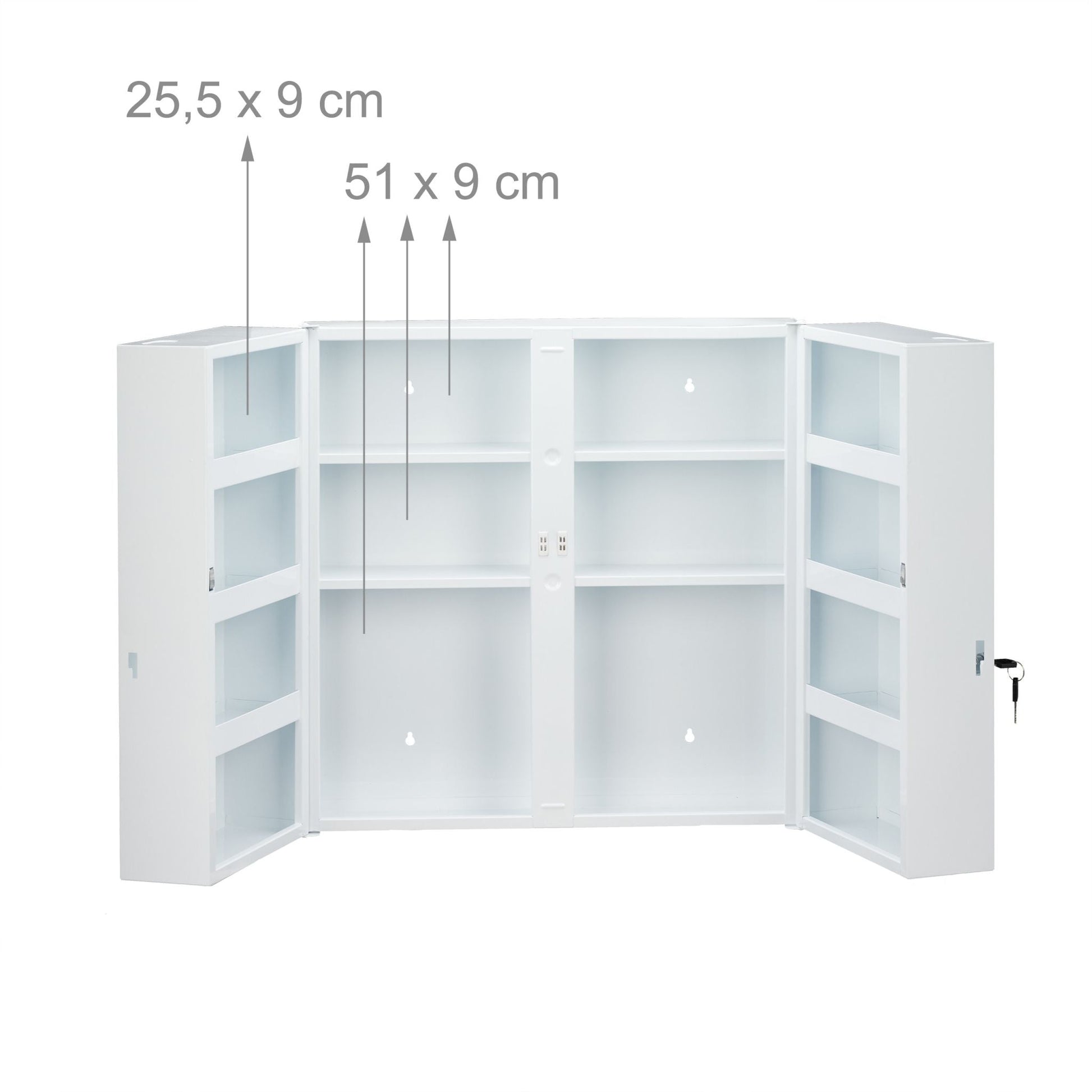 Medizinschrank XXL in Weiss Weiss-Schwarz von Relaxdays