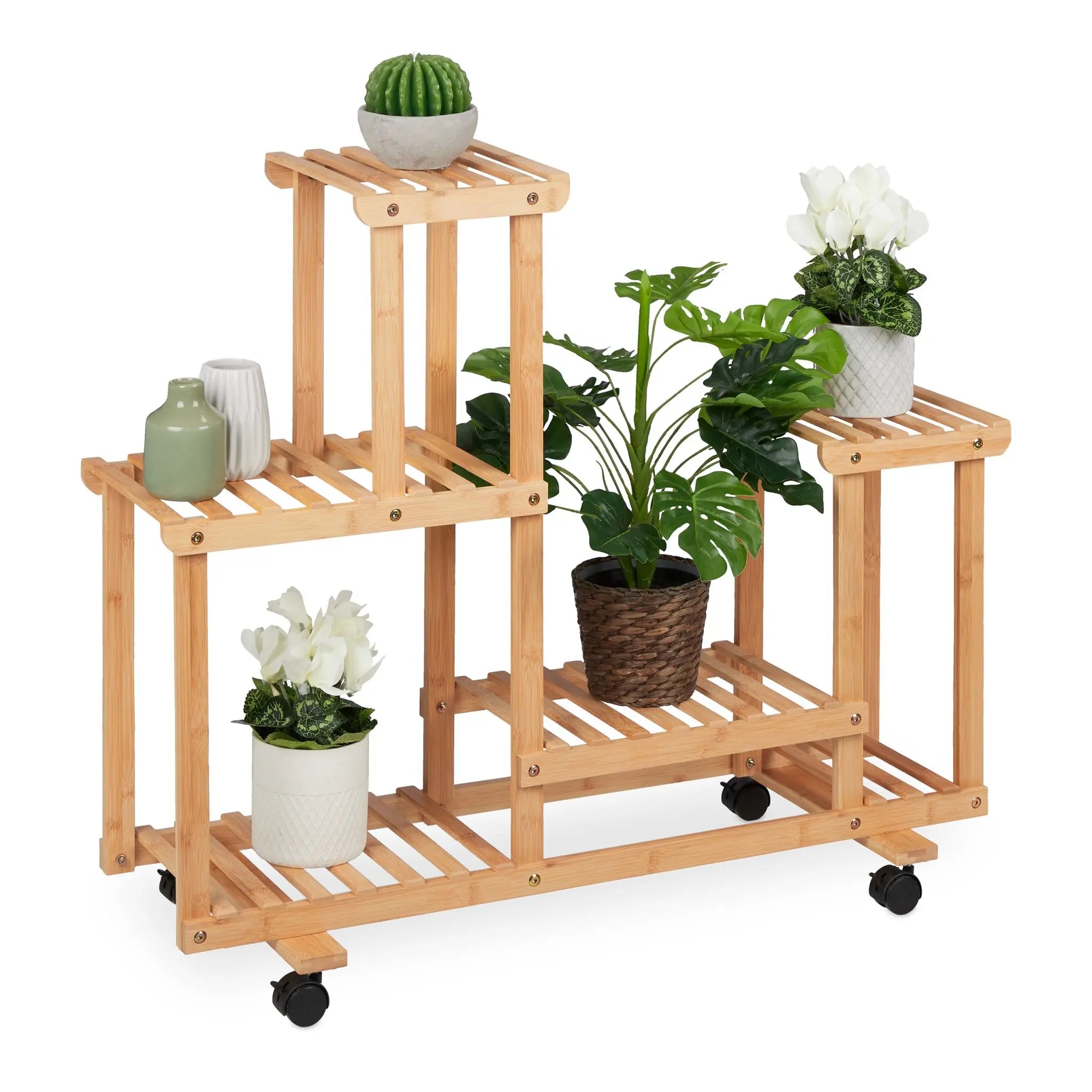 Pflanzenregal Bambus Hellbraun von Relaxdays