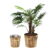 Blumentopf Holz 2er-Set Braun-Hellbraun von Relaxdays