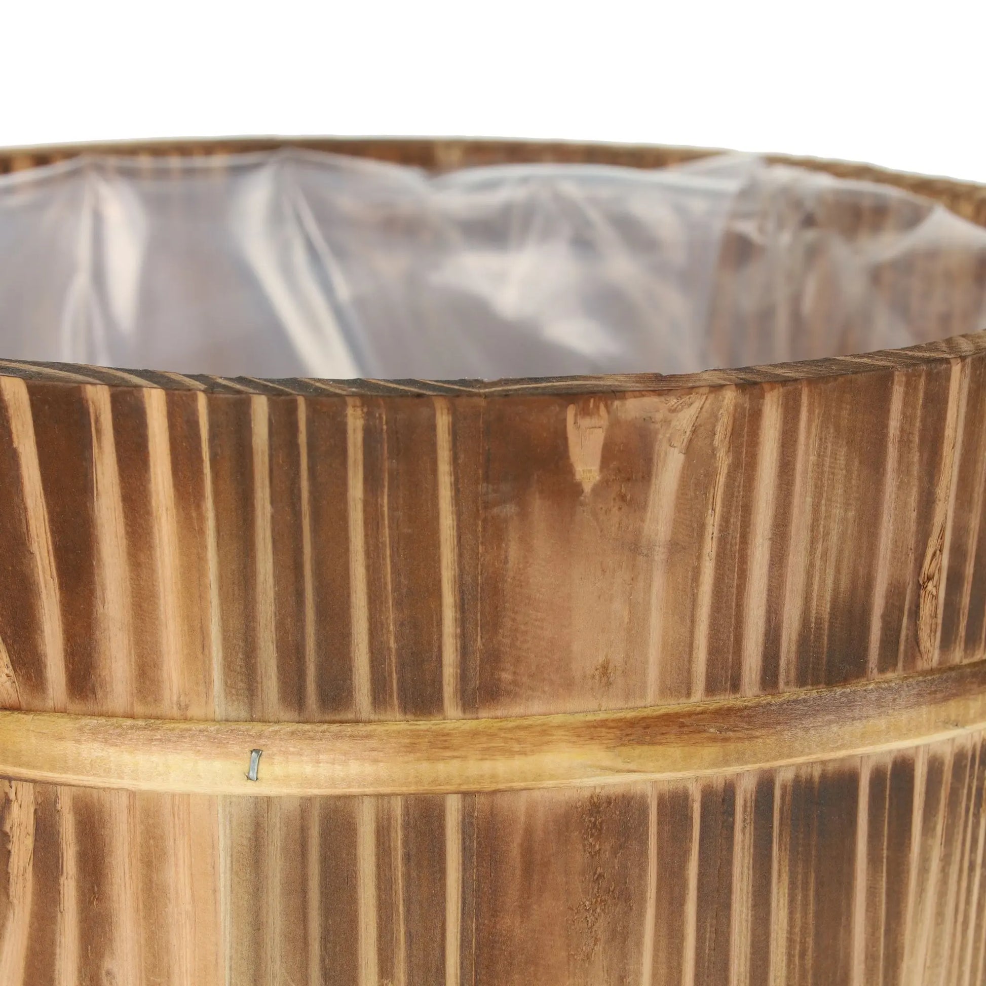Blumentopf Holz 2er-Set Braun-Hellbraun von Relaxdays