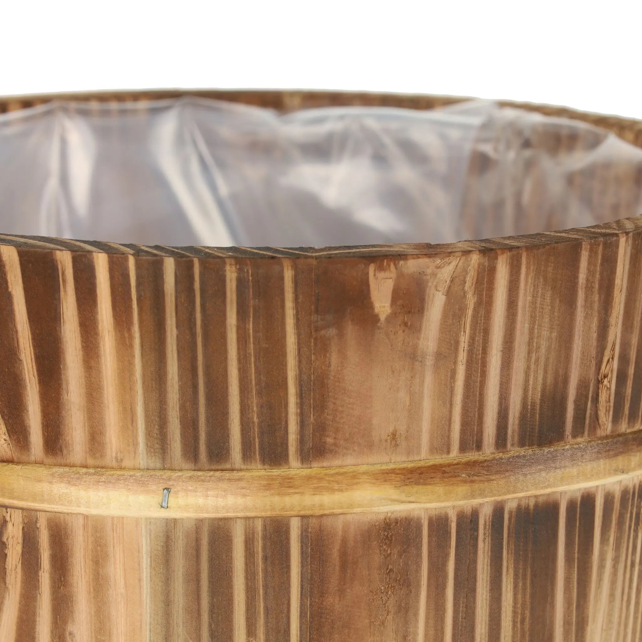 Blumentopf Holz 2er-Set Braun-Hellbraun von Relaxdays
