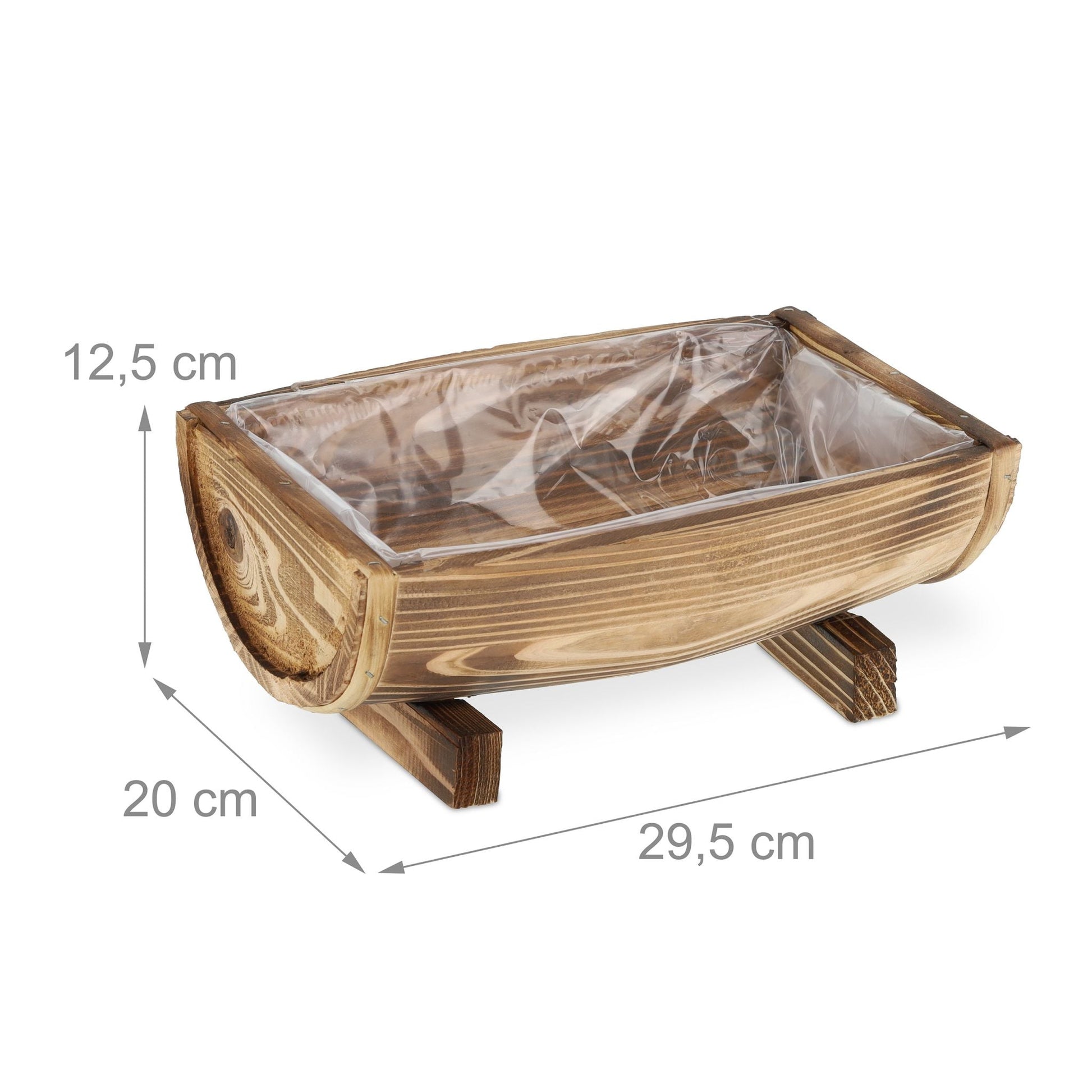 Blumenkasten Holz 2er-Set Braun von Relaxdays