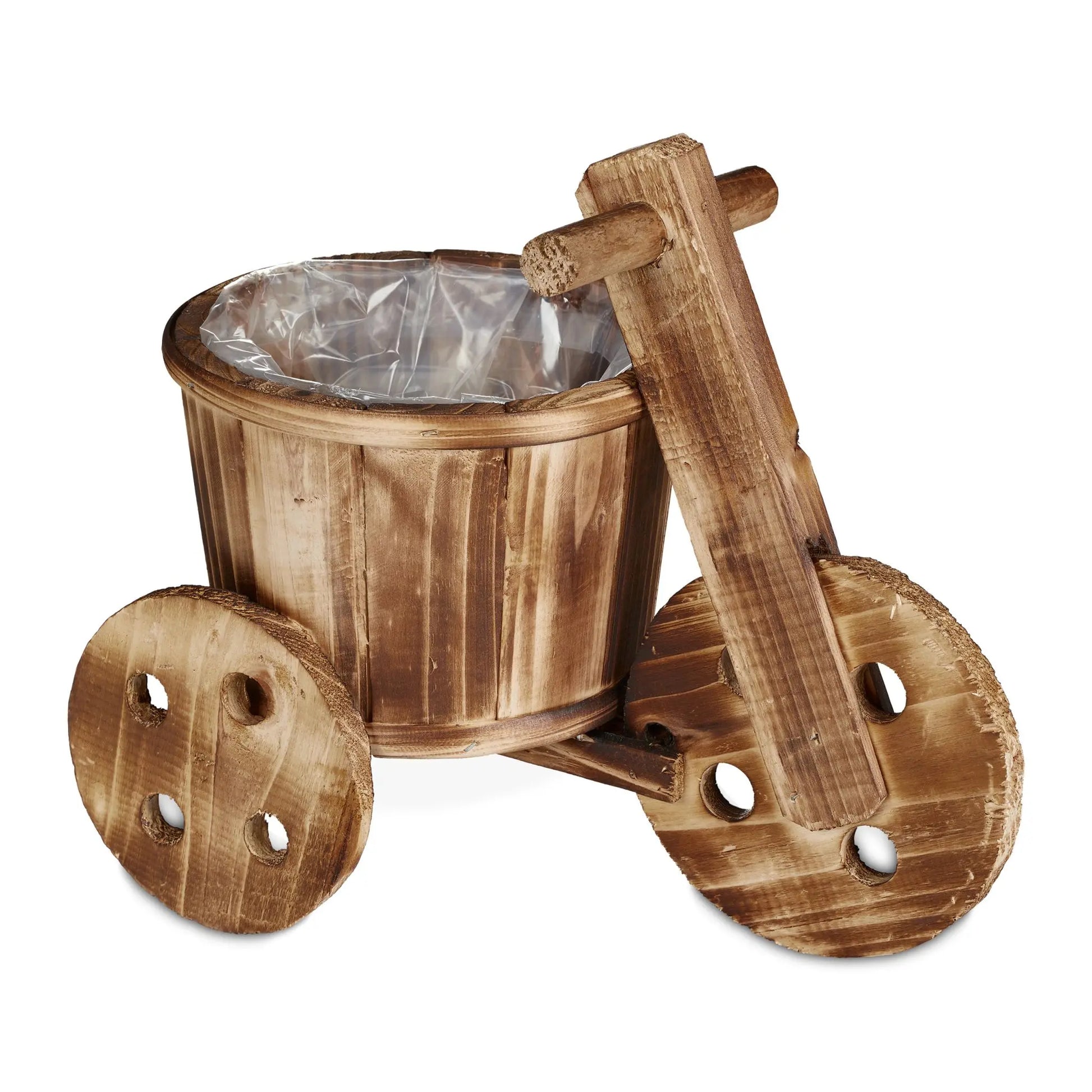 Blumenfahrrad Holz Hellbraun von Relaxdays