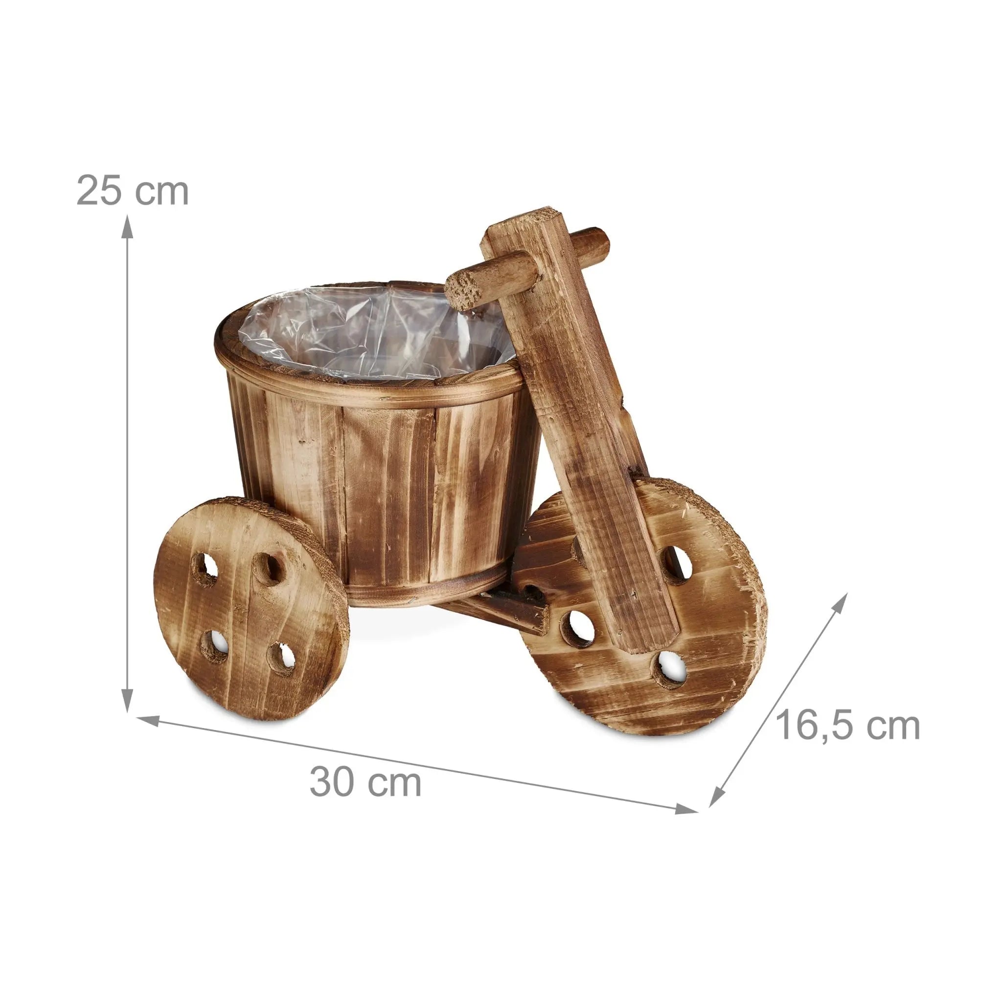 Blumenfahrrad Holz Hellbraun von Relaxdays