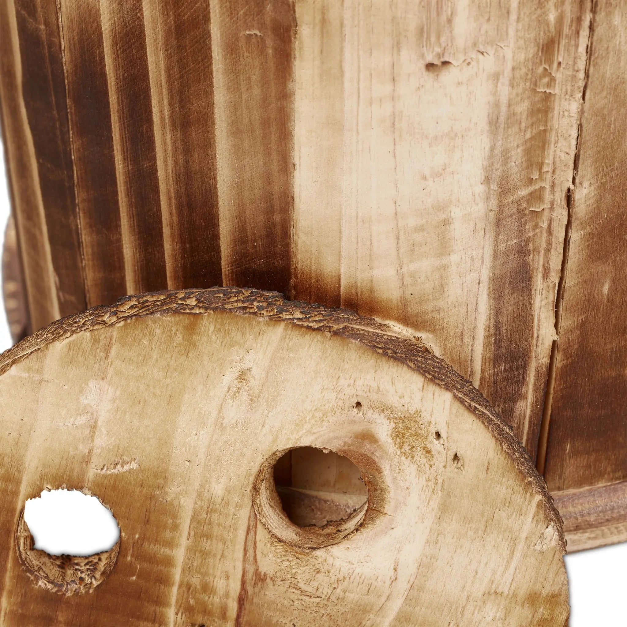 Blumenfahrrad Holz Hellbraun von Relaxdays