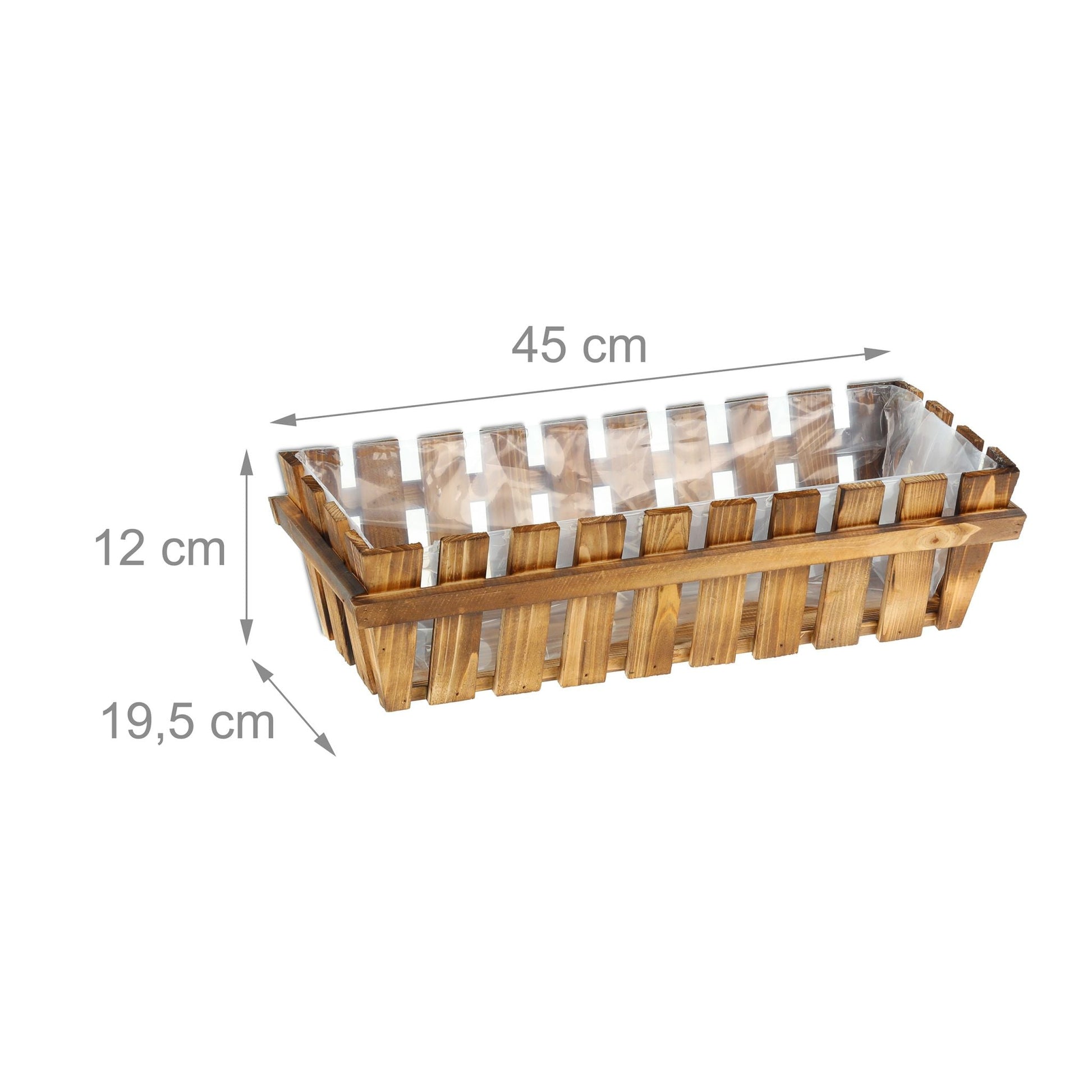 Blumenkasten Holzzaun 3er-Set Braun von Relaxdays