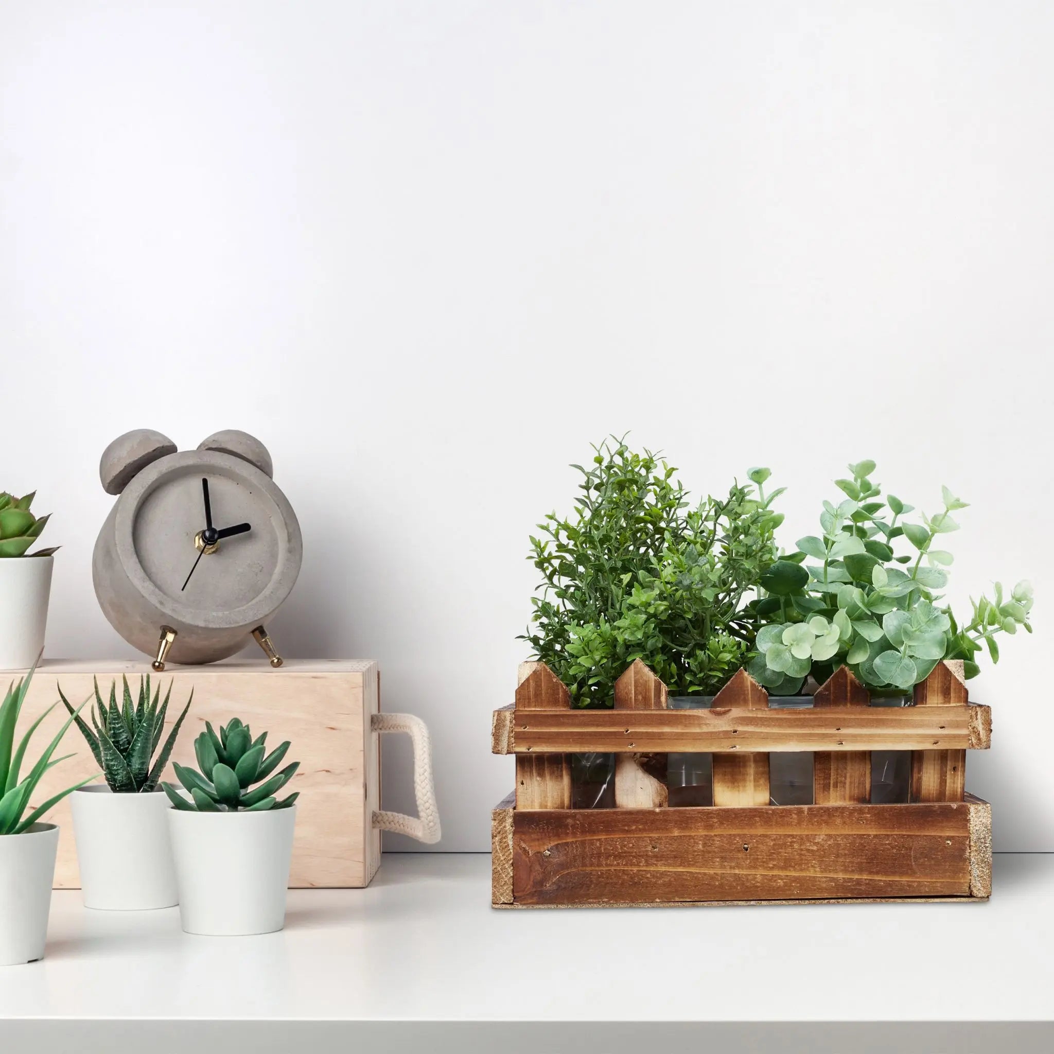 Blumenkasten Zaunoptik Holz 3er-Set Braun-Transparent von Relaxdays