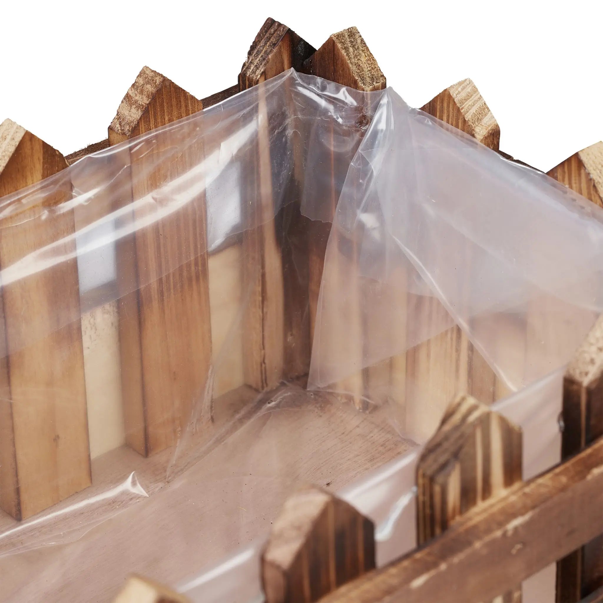 Blumenkasten Zaunoptik Holz 3er-Set Braun-Transparent von Relaxdays