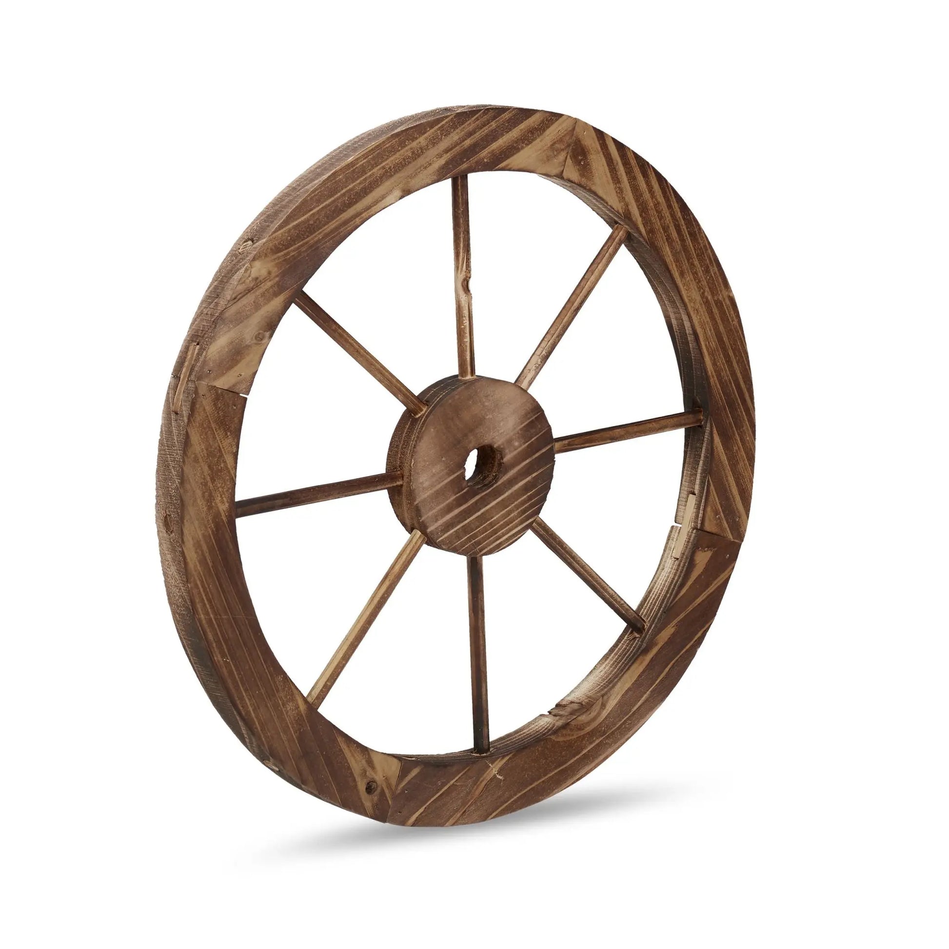 Wagenrad Holz 2er-Set Braun von Relaxdays