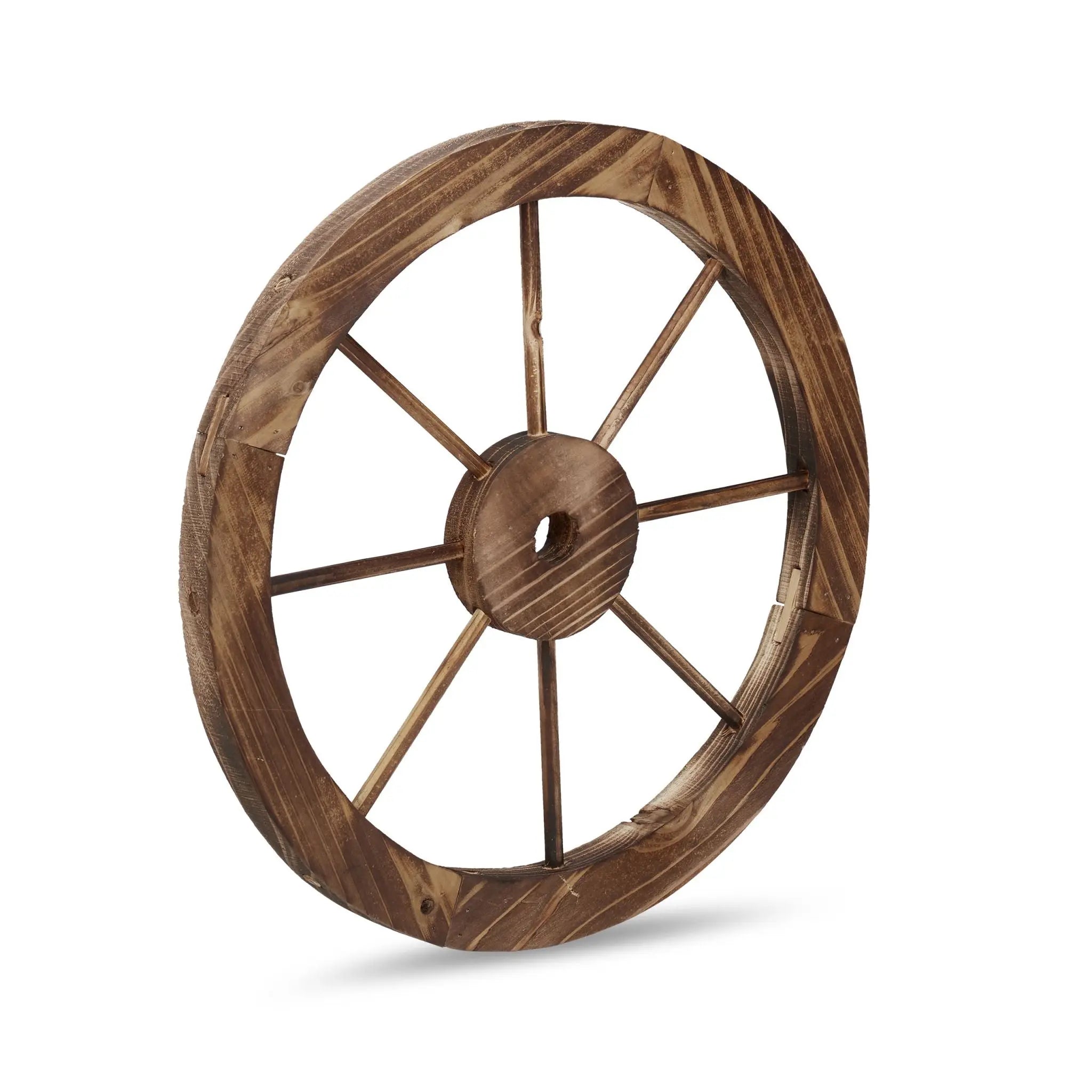 Wagenrad Holz 2er-Set Braun von Relaxdays