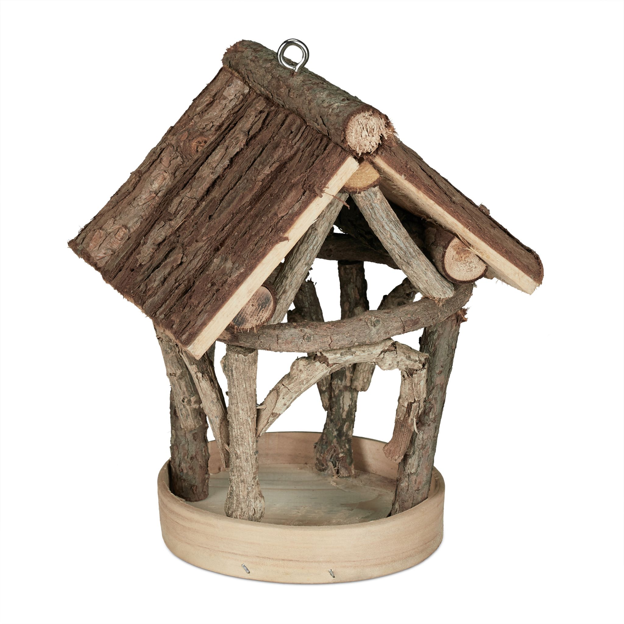 Vogelfutterhaus zum Aufhängen Hellbraun von Relaxdays