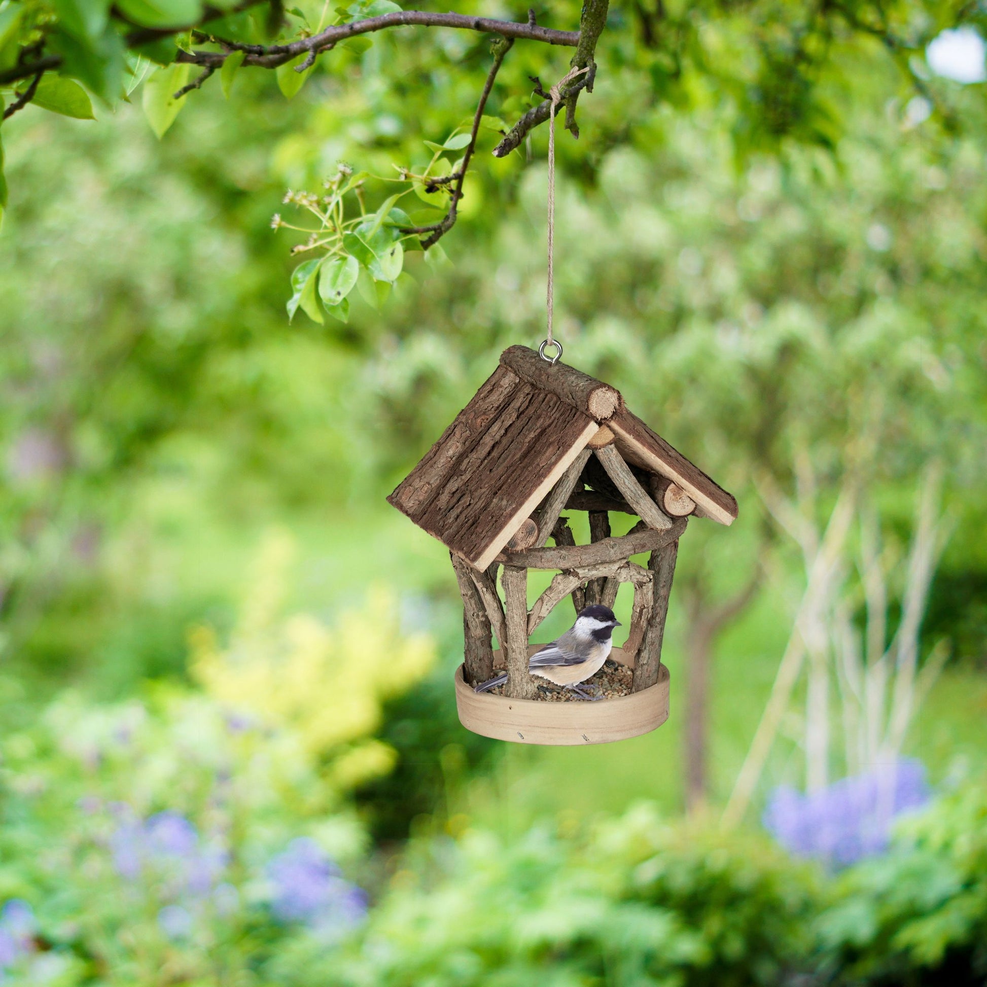 Vogelfutterhaus zum Aufhängen Hellbraun von Relaxdays