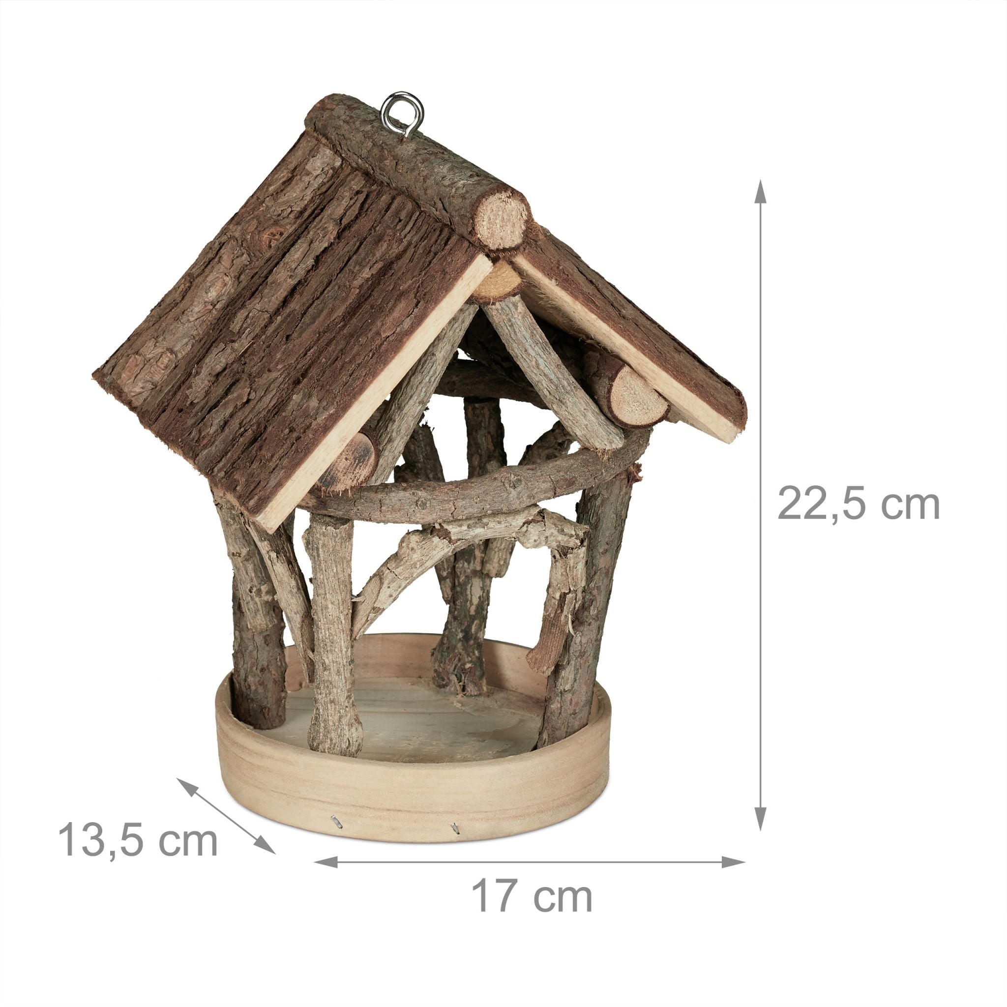 Vogelfutterhaus zum Aufhängen Hellbraun von Relaxdays