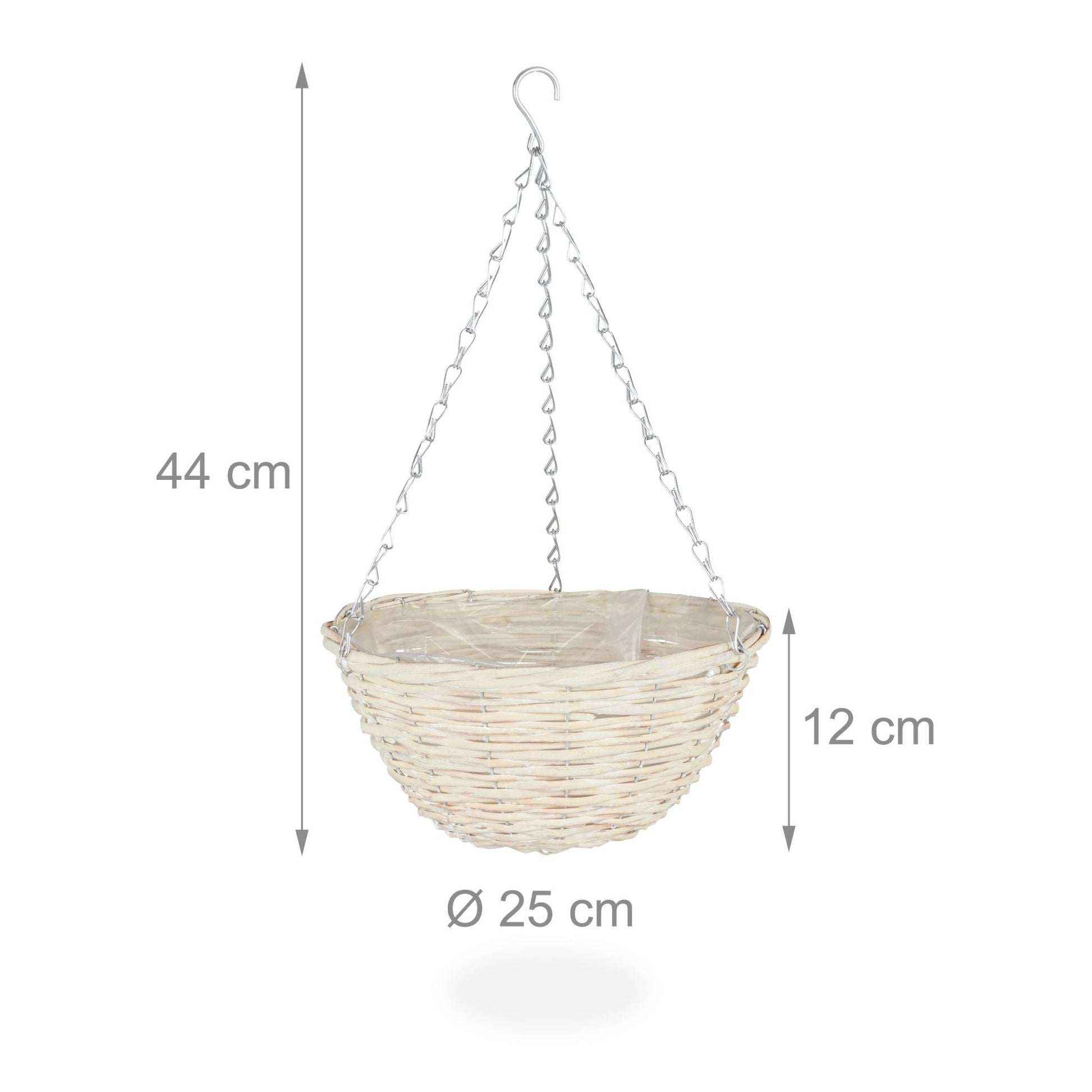 Geflochtene Blumenampel 3er-Set Beige von Relaxdays