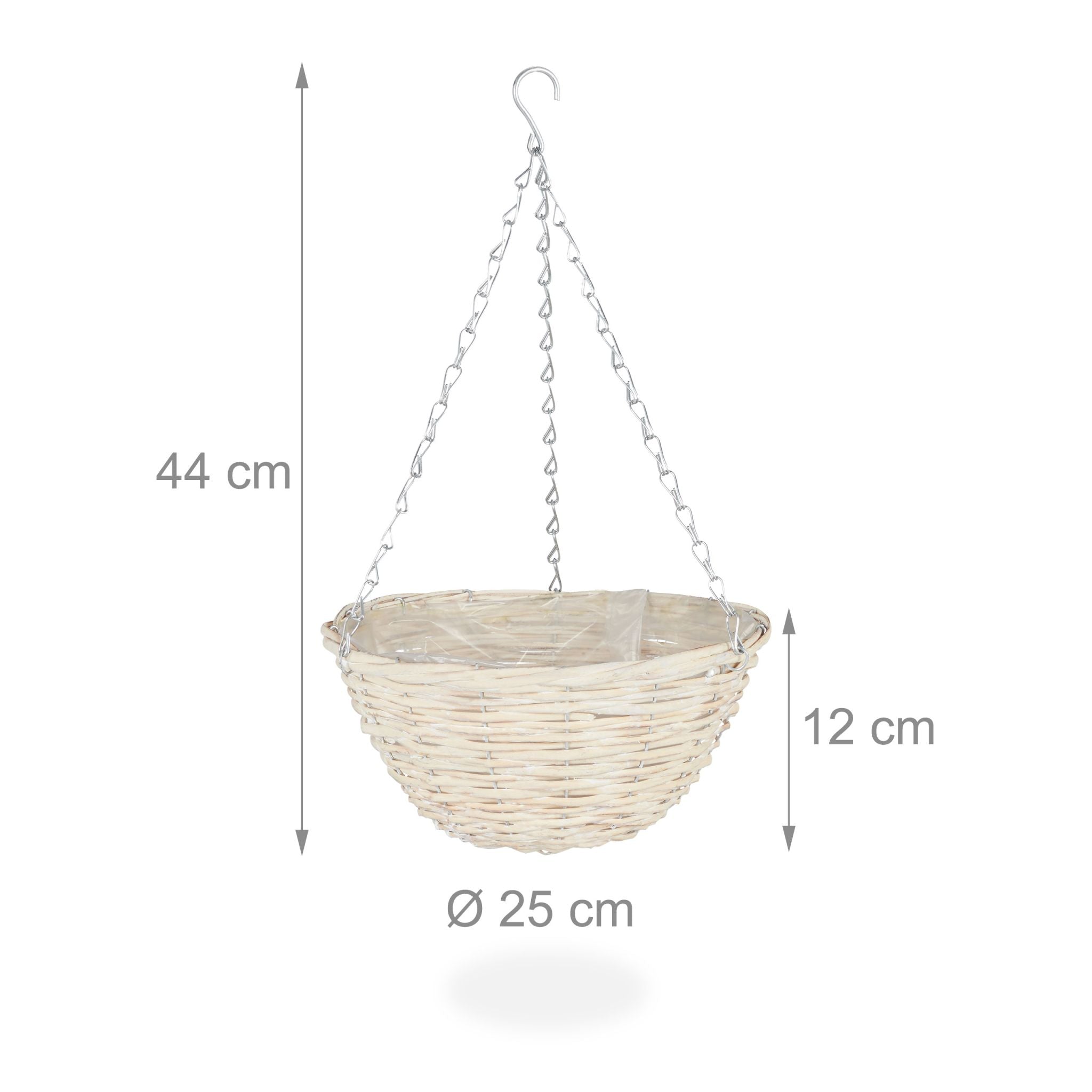 Geflochtene Blumenampel 3er-Set Beige von Relaxdays
