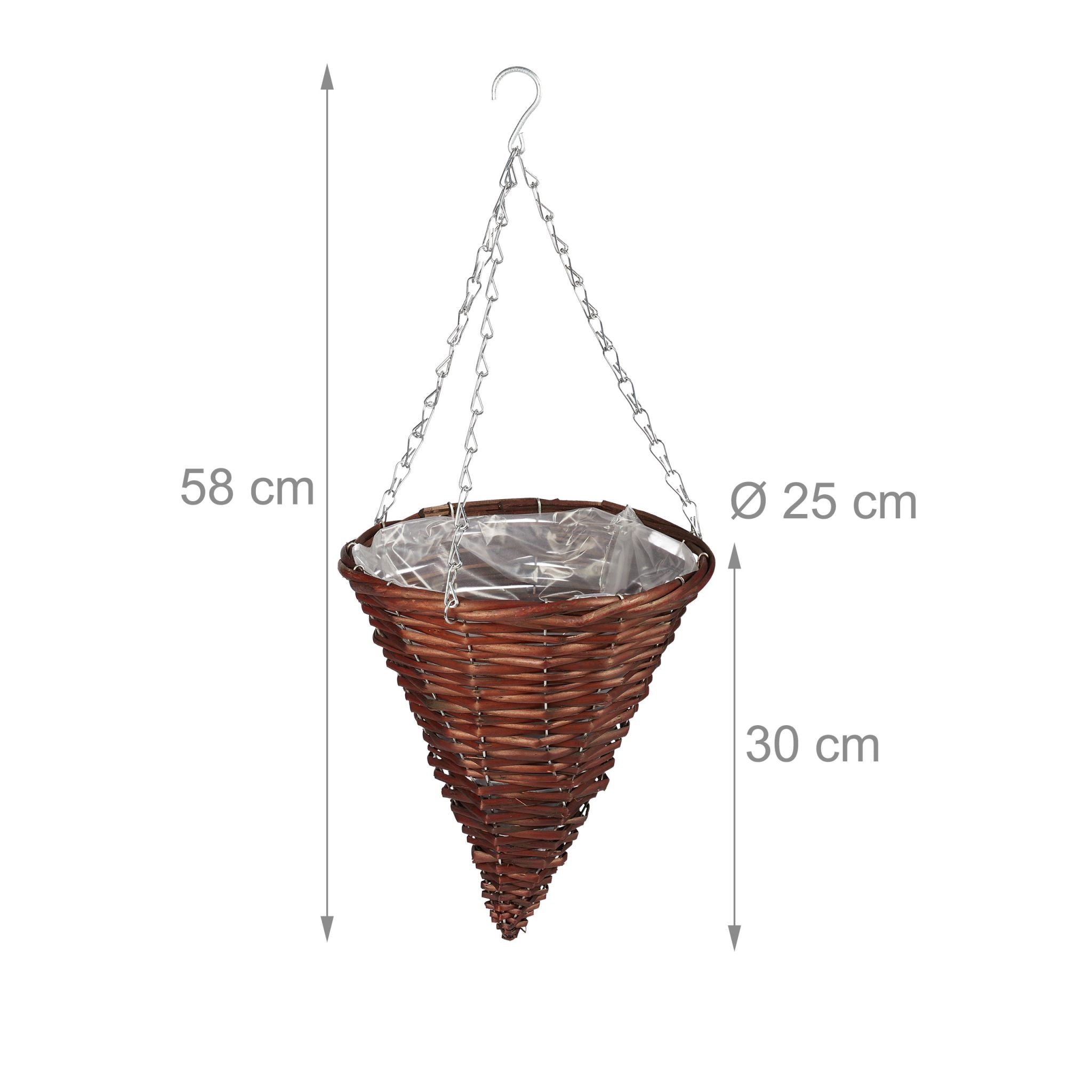 Geflochtene Blumenampel 3er-Set Braun von Relaxdays
