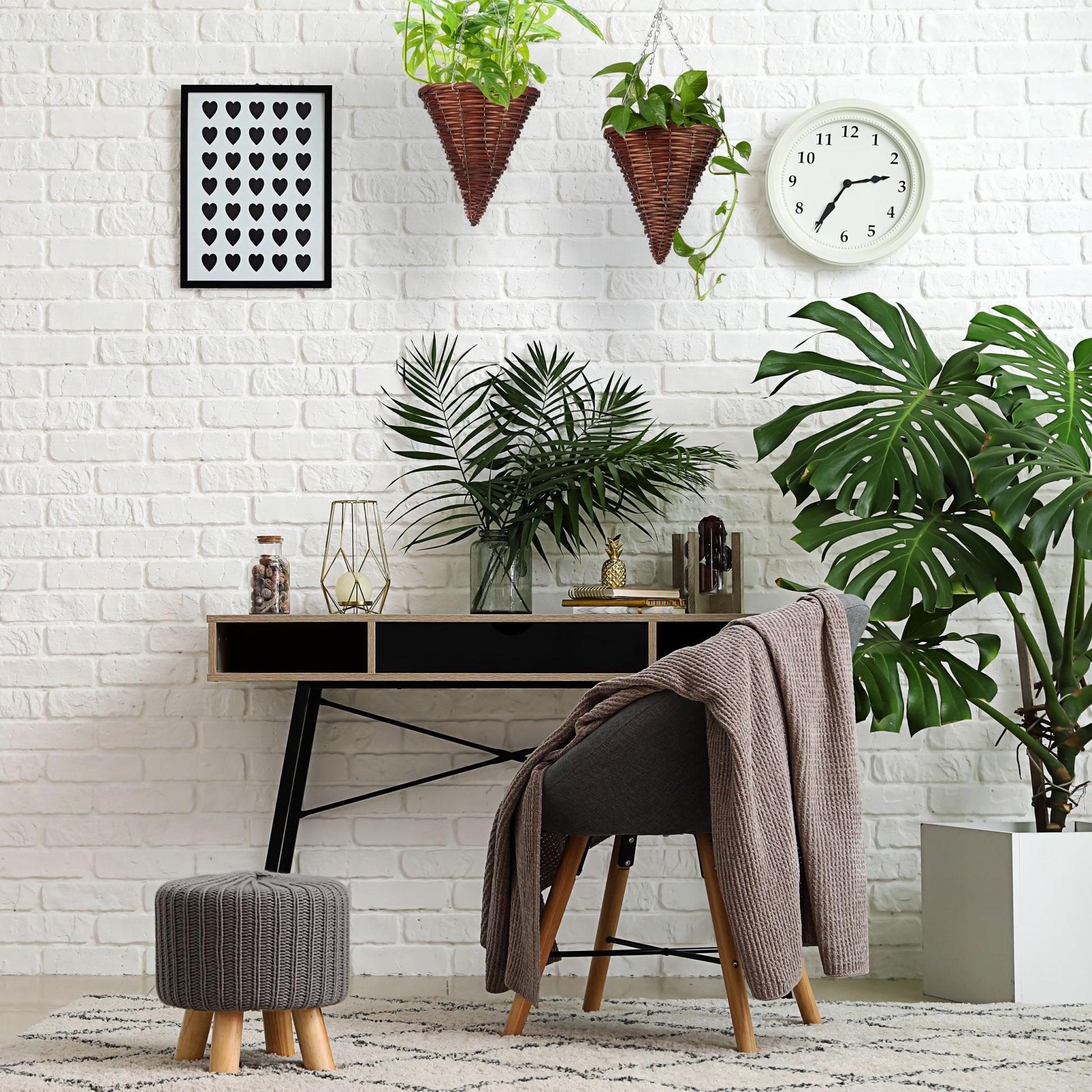 Geflochtene Blumenampel 3er-Set Braun von Relaxdays