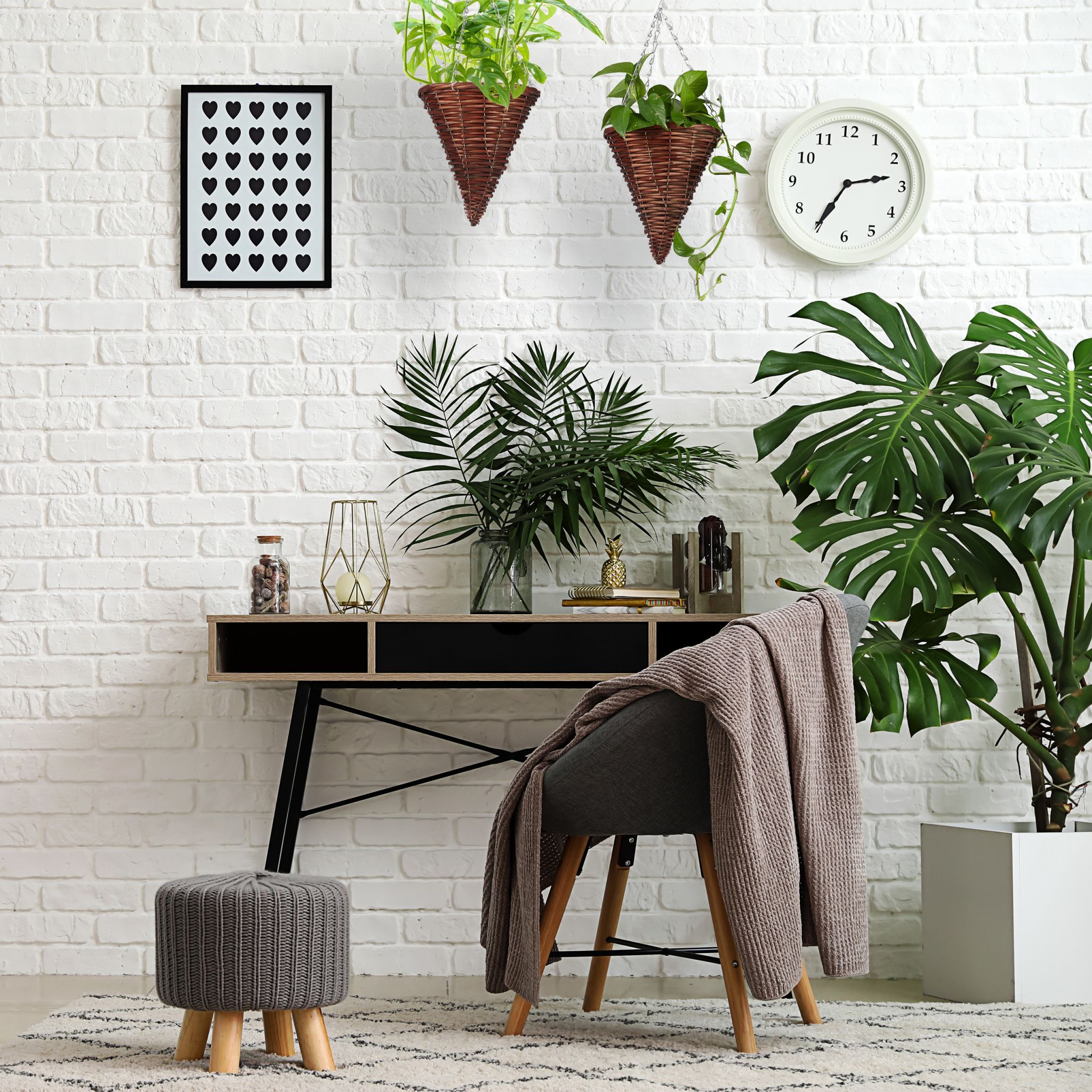 Geflochtene Blumenampel 3er-Set Braun von Relaxdays