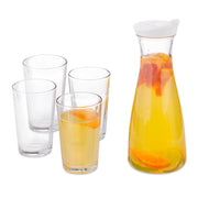 Wasserkaraffe Set mit Gläsern Weiss-Transparent von Relaxdays