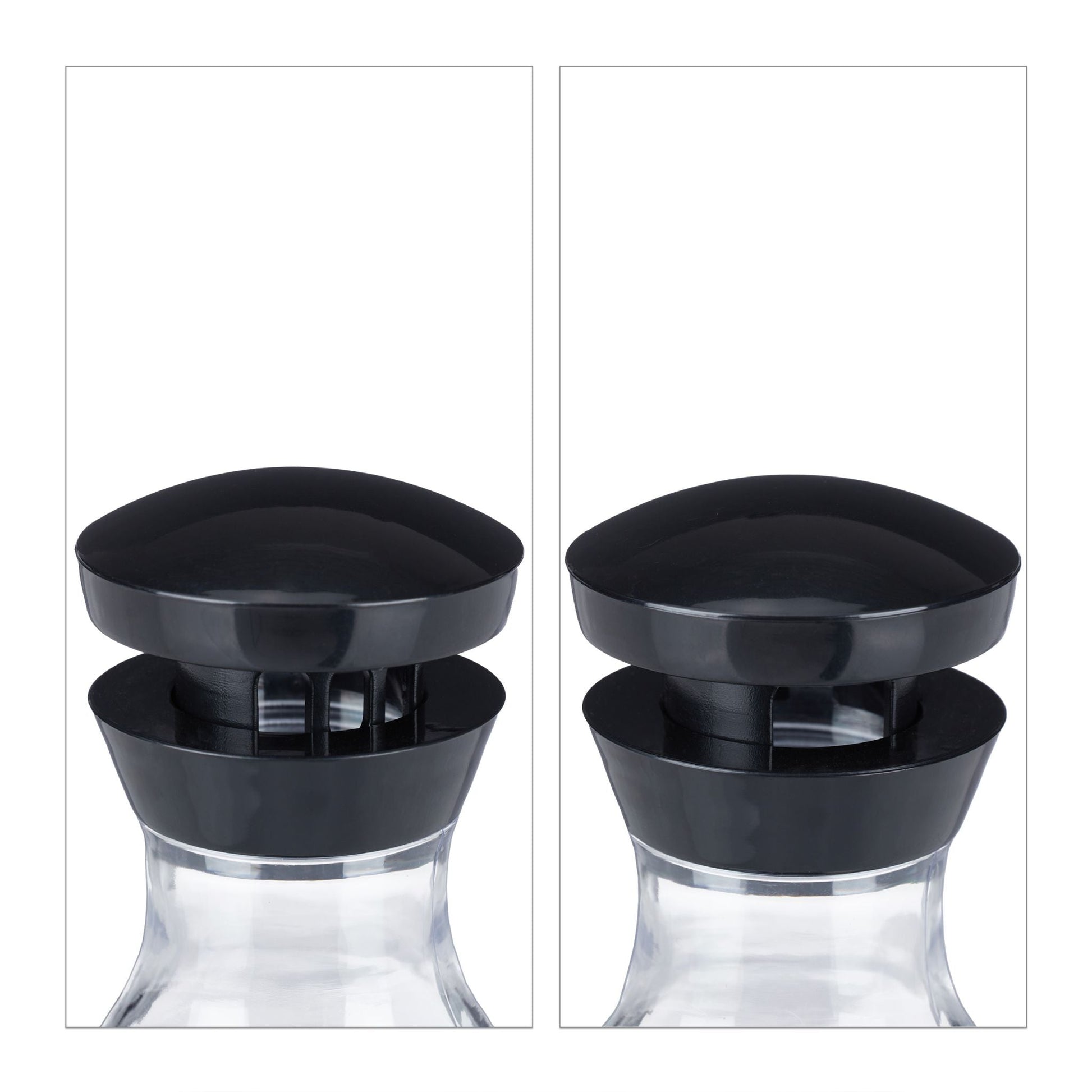 Gewürzkarussell mit 16 Gläsern Schwarz-Silber-Transparent von Relaxdays