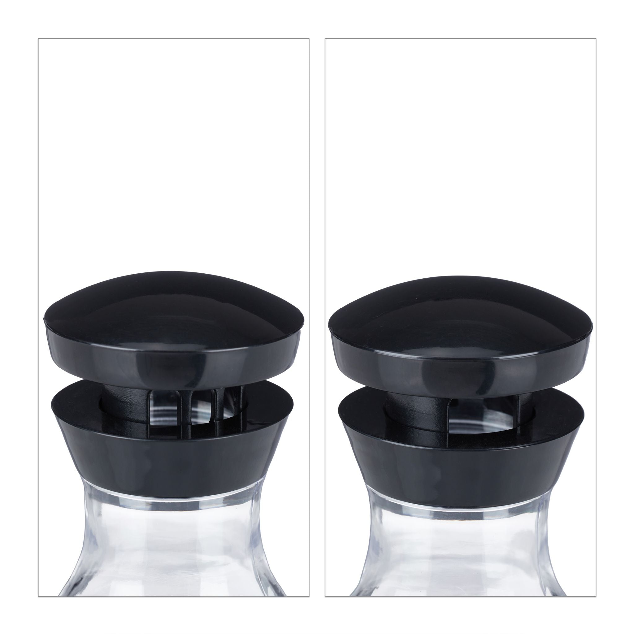 Gewürzkarussell mit 16 Gläsern Schwarz-Silber-Transparent von Relaxdays