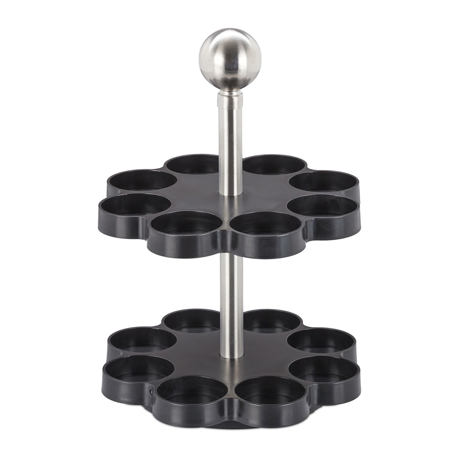 Gewürzkarussell mit 16 Gläsern Schwarz-Silber-Transparent von Relaxdays