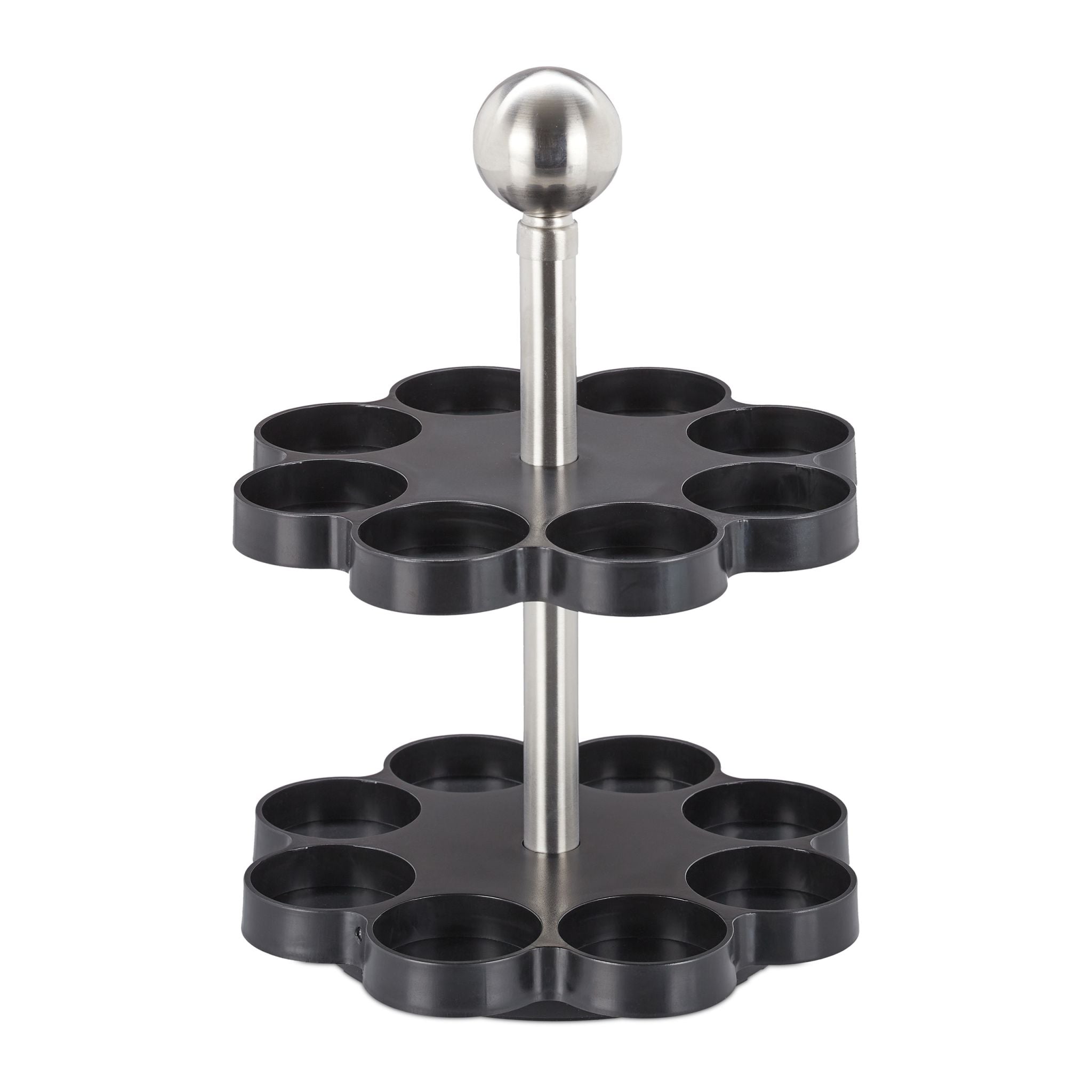 Gewürzkarussell mit 16 Gläsern Schwarz-Silber-Transparent von Relaxdays