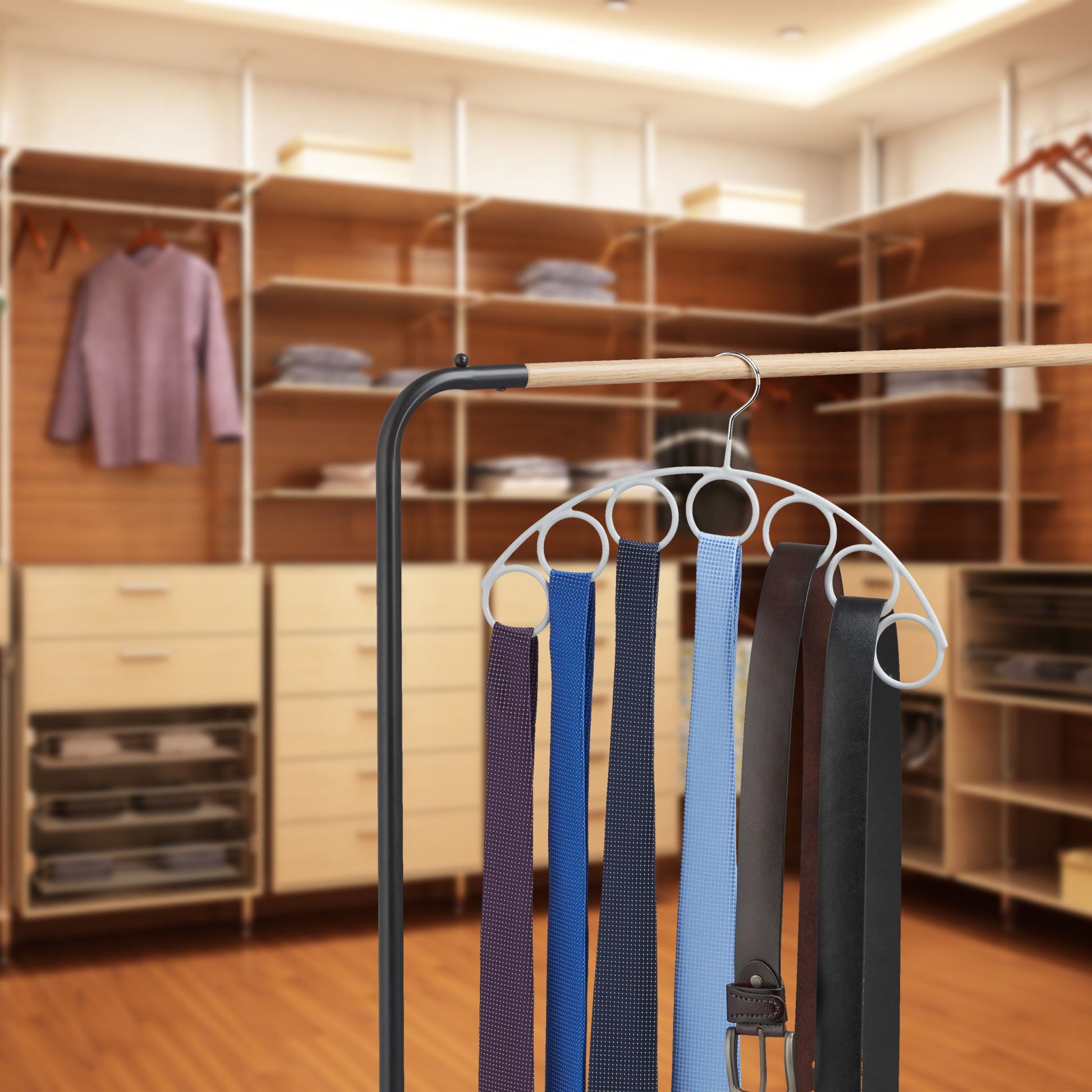 Schalhalter mit 7 Ringen Silber-Grau von Relaxdays
