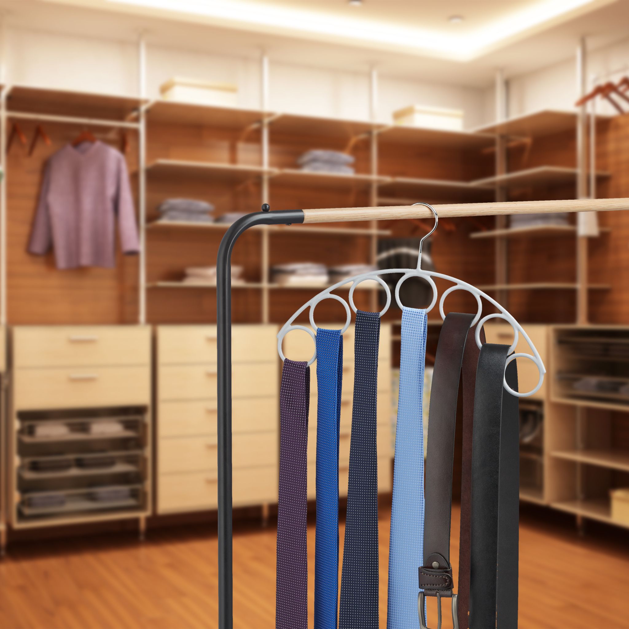 Schalhalter mit 7 Ringen Silber-Grau von Relaxdays