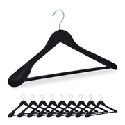 Kleiderbügel Samt 10er-Set Schwarz-Silber von Relaxdays