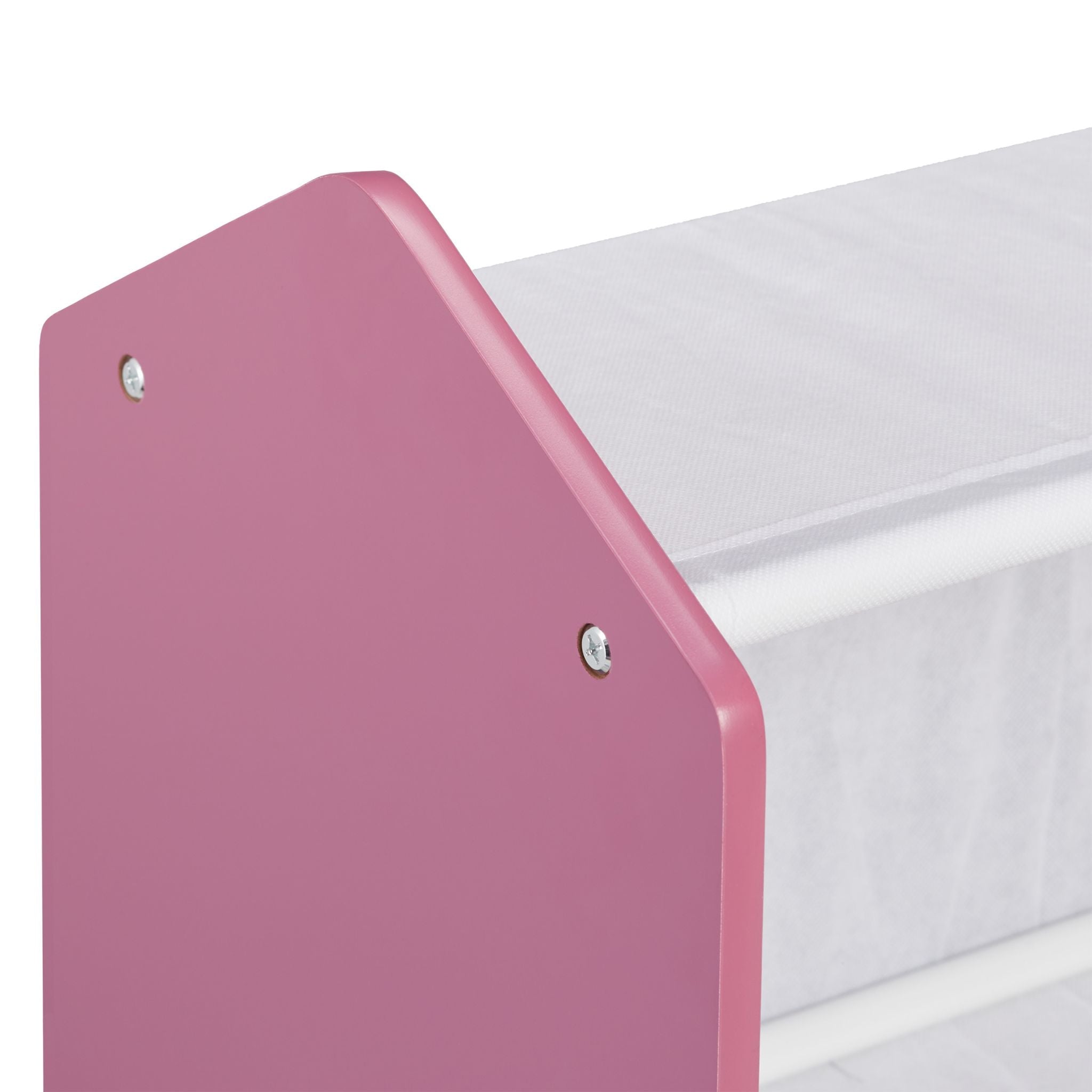 Kinderregal mit 6 Aufbewahrungsboxen Weiss-Grün-Rosa von Relaxdays