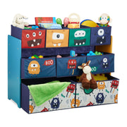 Kinderregal mit Boxen Monster Dunkelblau-Orange-Türkis von Relaxdays