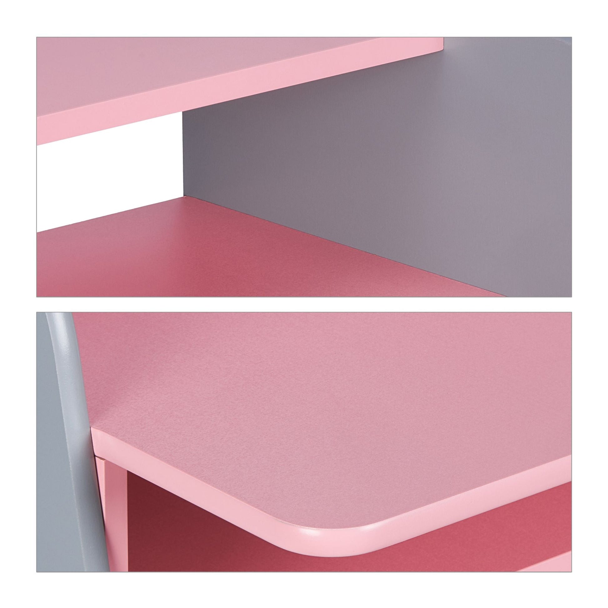 Kindertisch höhenverstellbar Rosa-Grau von Relaxdays