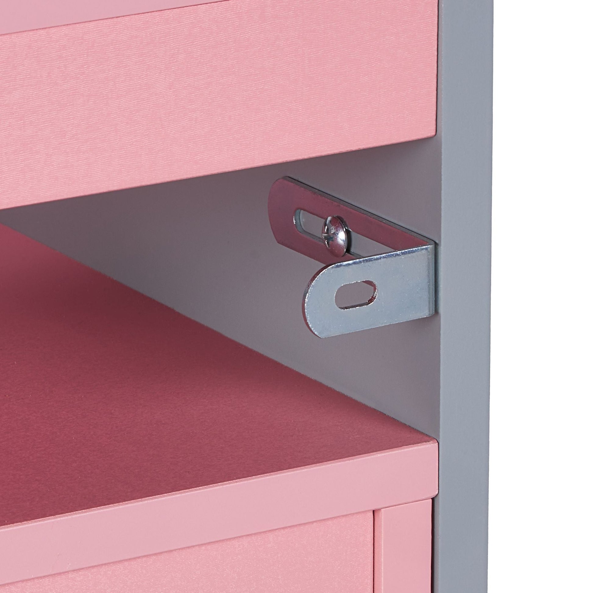 Kindertisch höhenverstellbar Rosa-Grau von Relaxdays