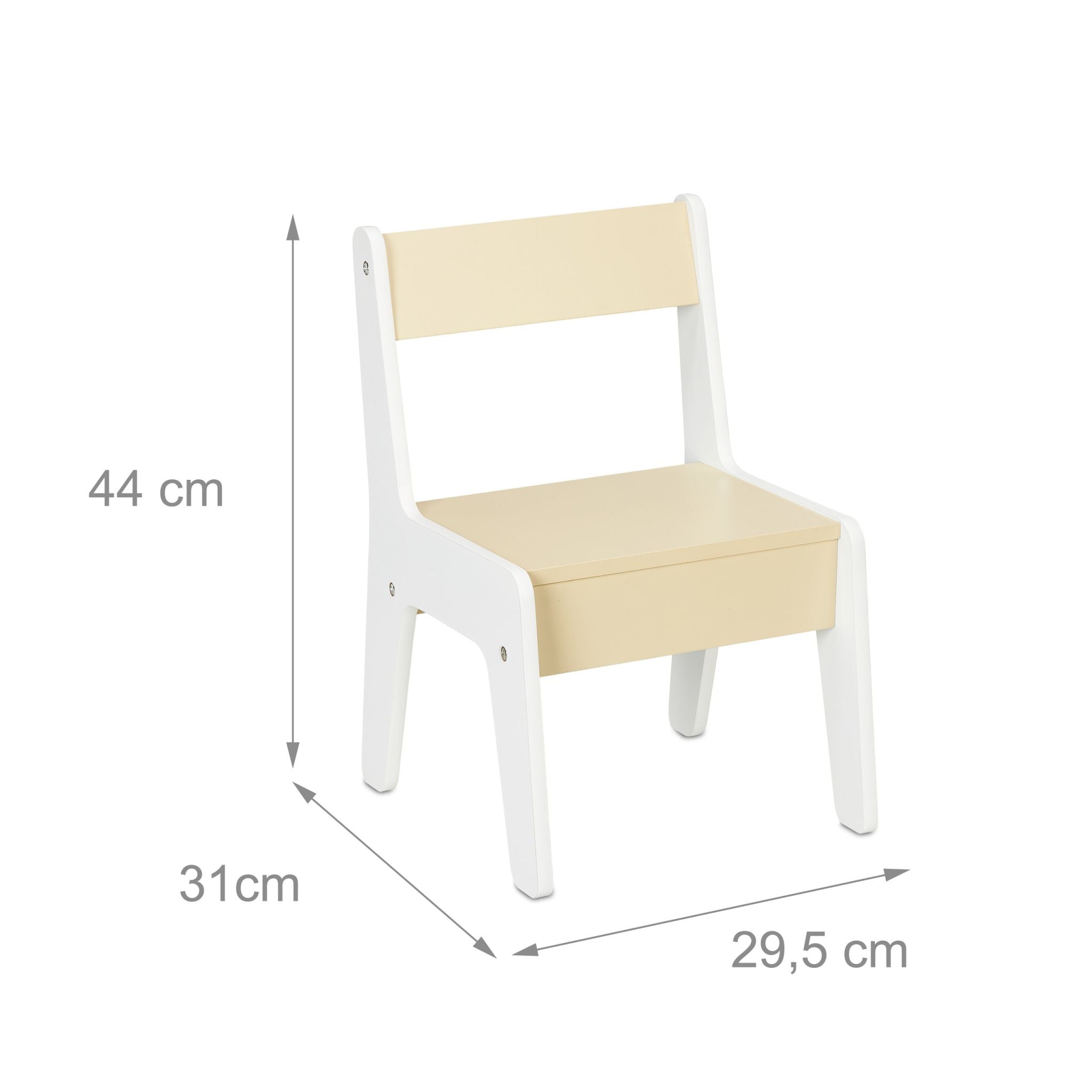 Kindersitzgruppe 3tlg. Beige-Weiss von Relaxdays