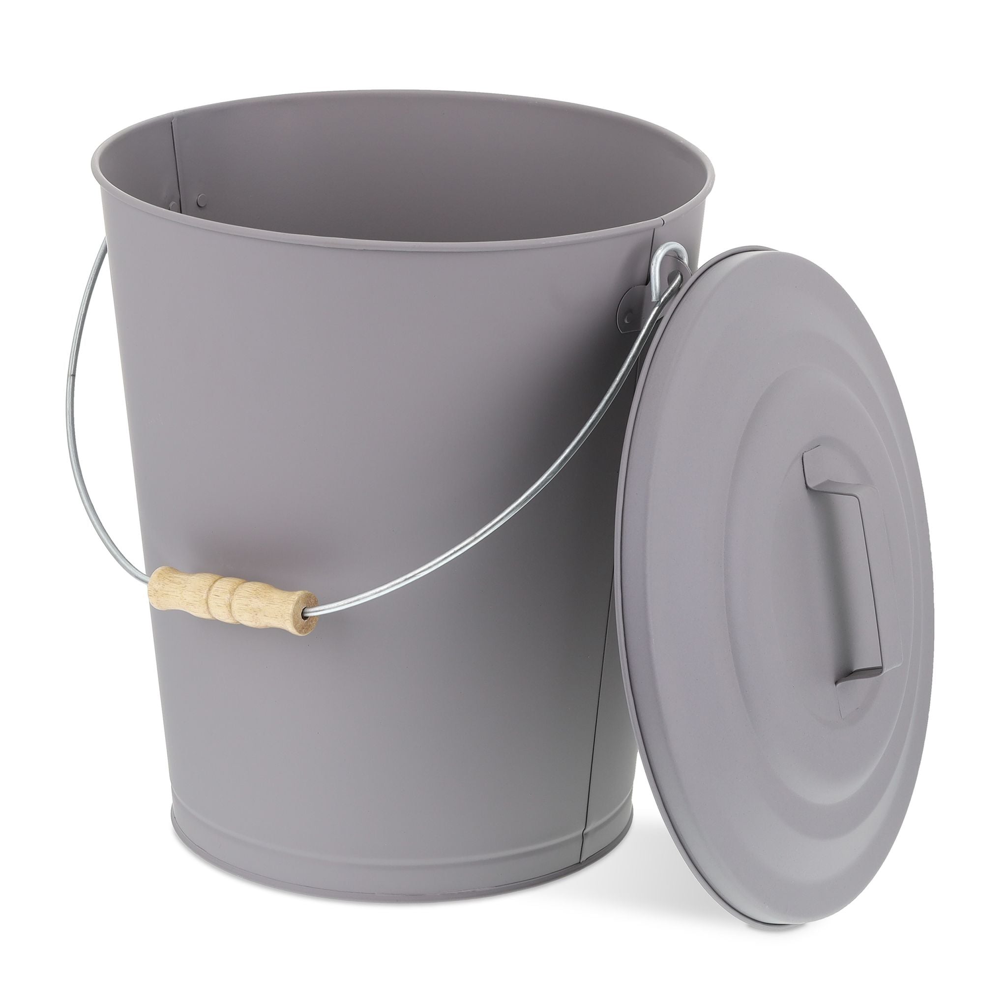 Ascheeimer mit Deckel Hellbraun-Grau von Relaxdays