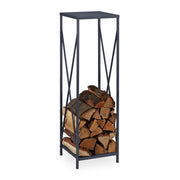 Kaminholzregal Metall Grau von Relaxdays