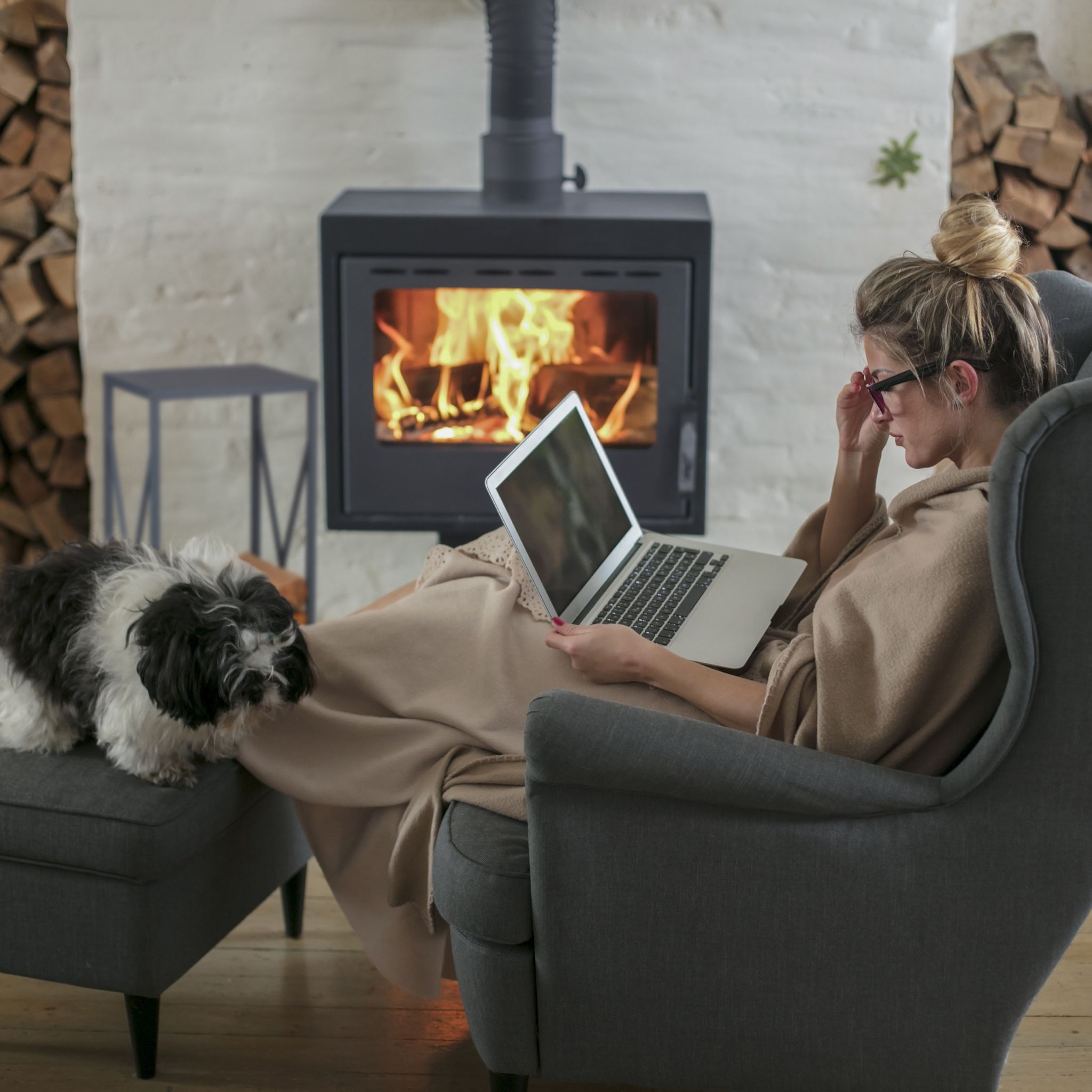 Kaminholzregal Stahl Grau von Relaxdays