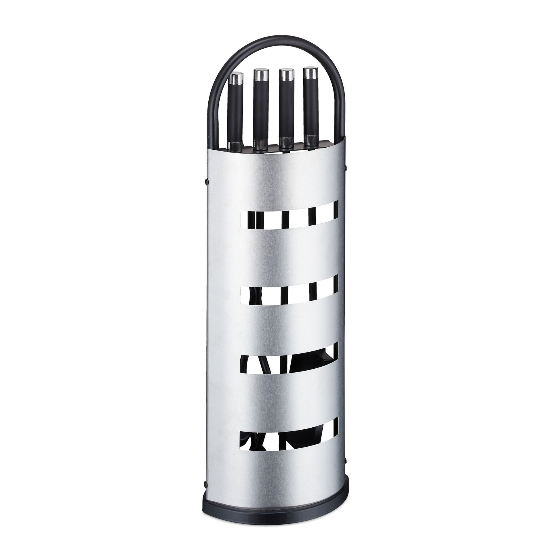 Kaminbesteck 5tlg. Schwarz-Silber von Relaxdays