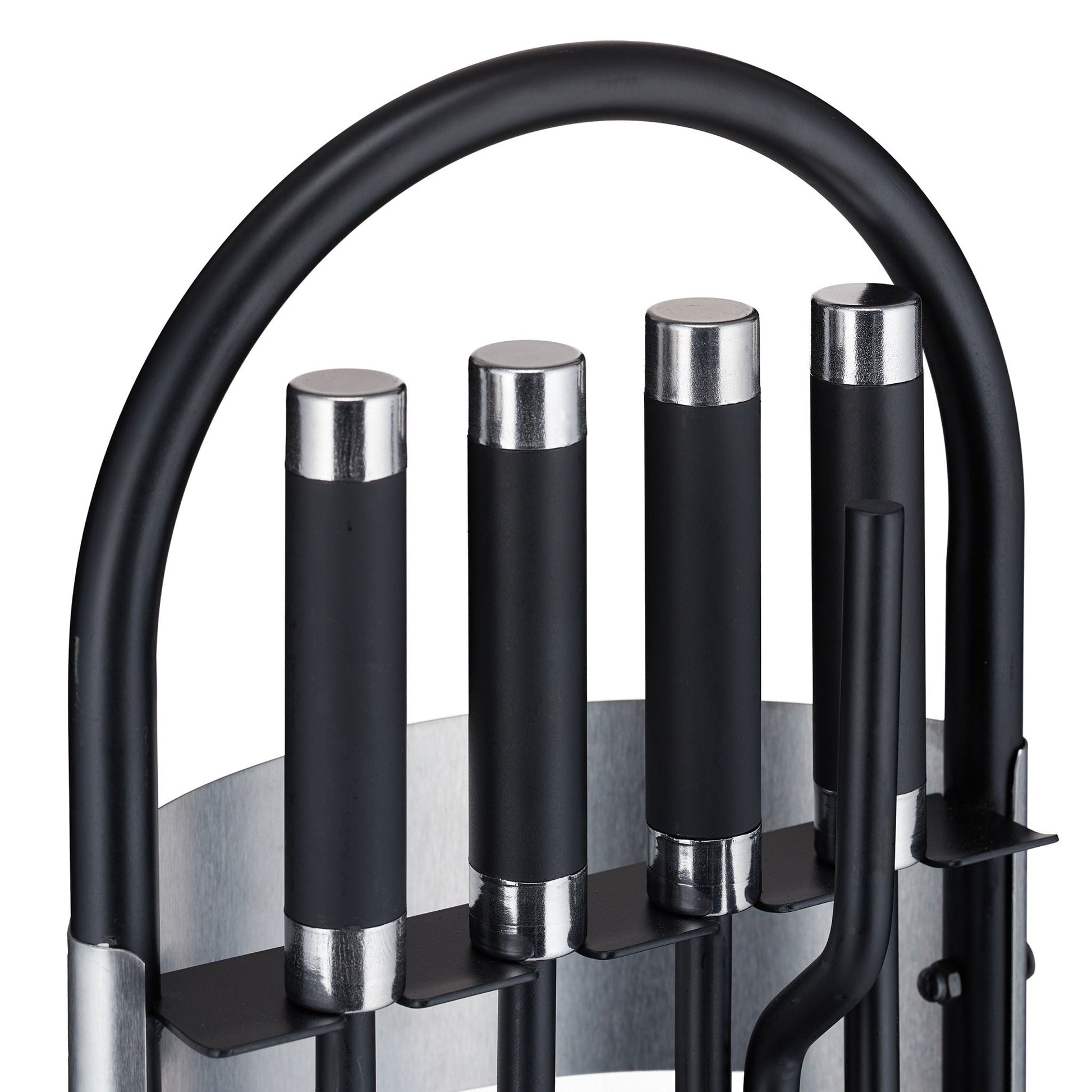 Kaminbesteck 5tlg. Schwarz-Silber von Relaxdays