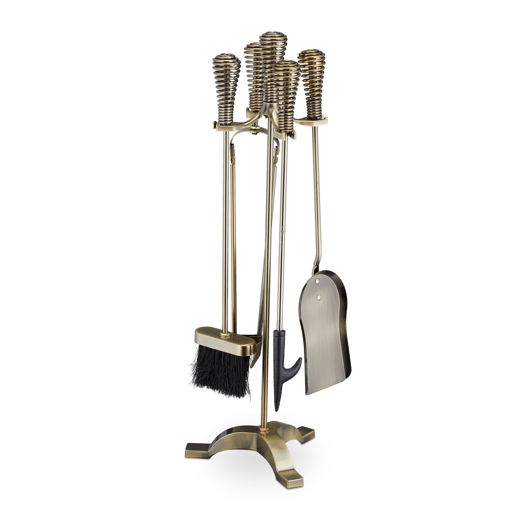 Kaminbesteck 5tlg. Gold-Schwarz von Relaxdays