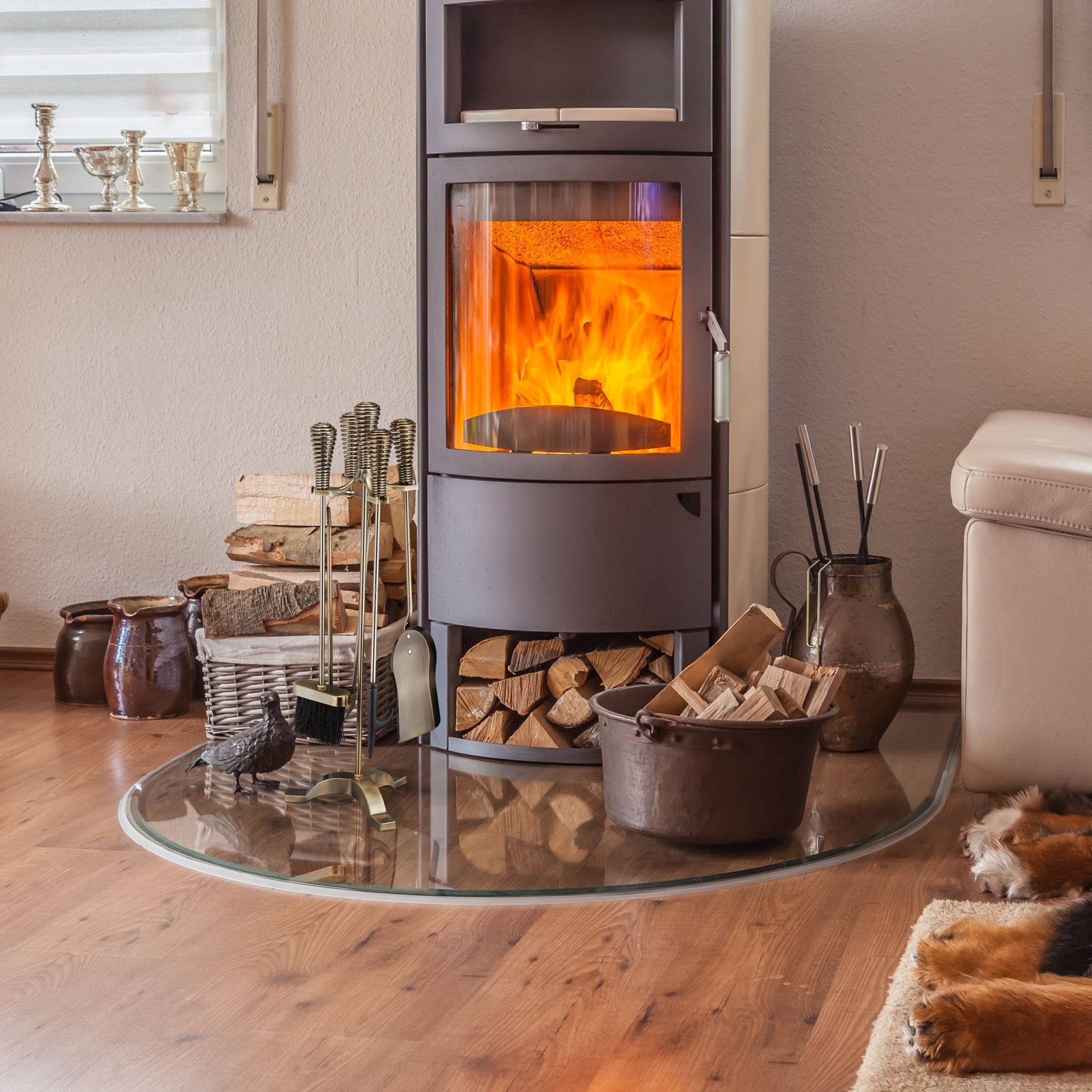 Kaminbesteck 5tlg. Gold-Schwarz von Relaxdays