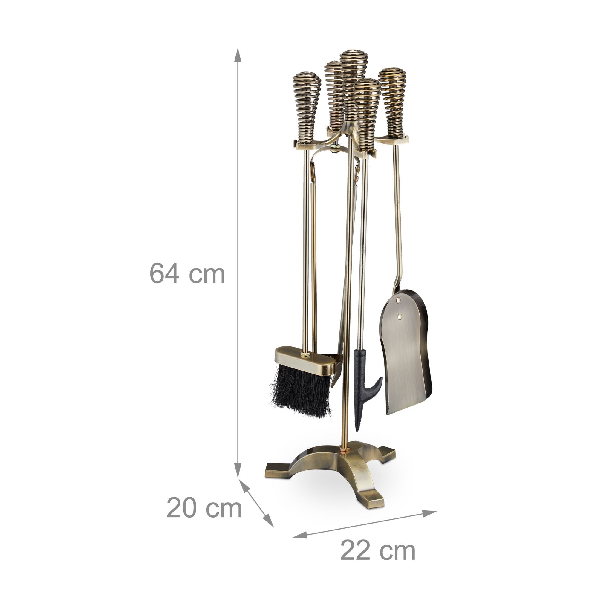 Kaminbesteck 5tlg. Gold-Schwarz von Relaxdays