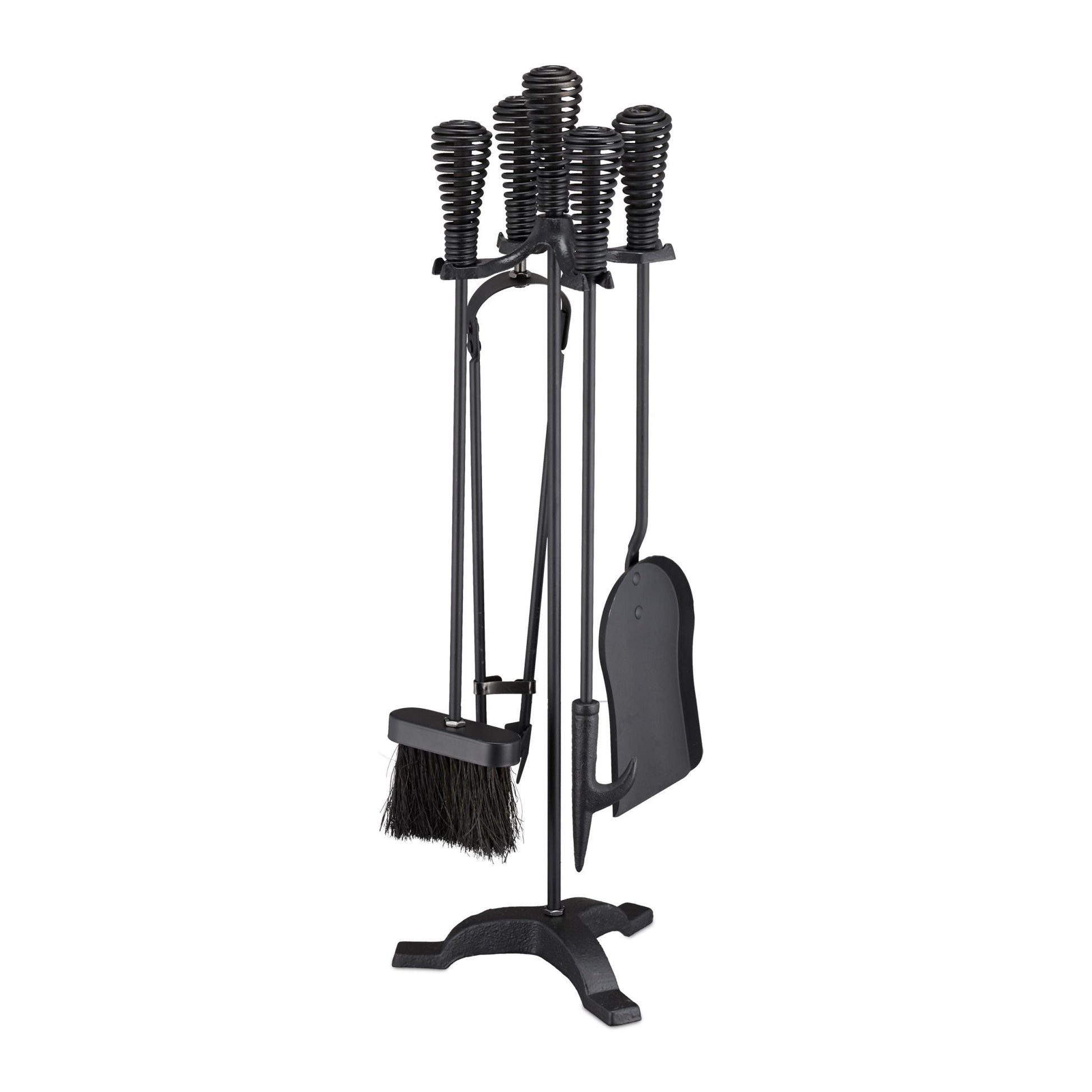Kaminbesteck 5tlg. Schwarz von Relaxdays