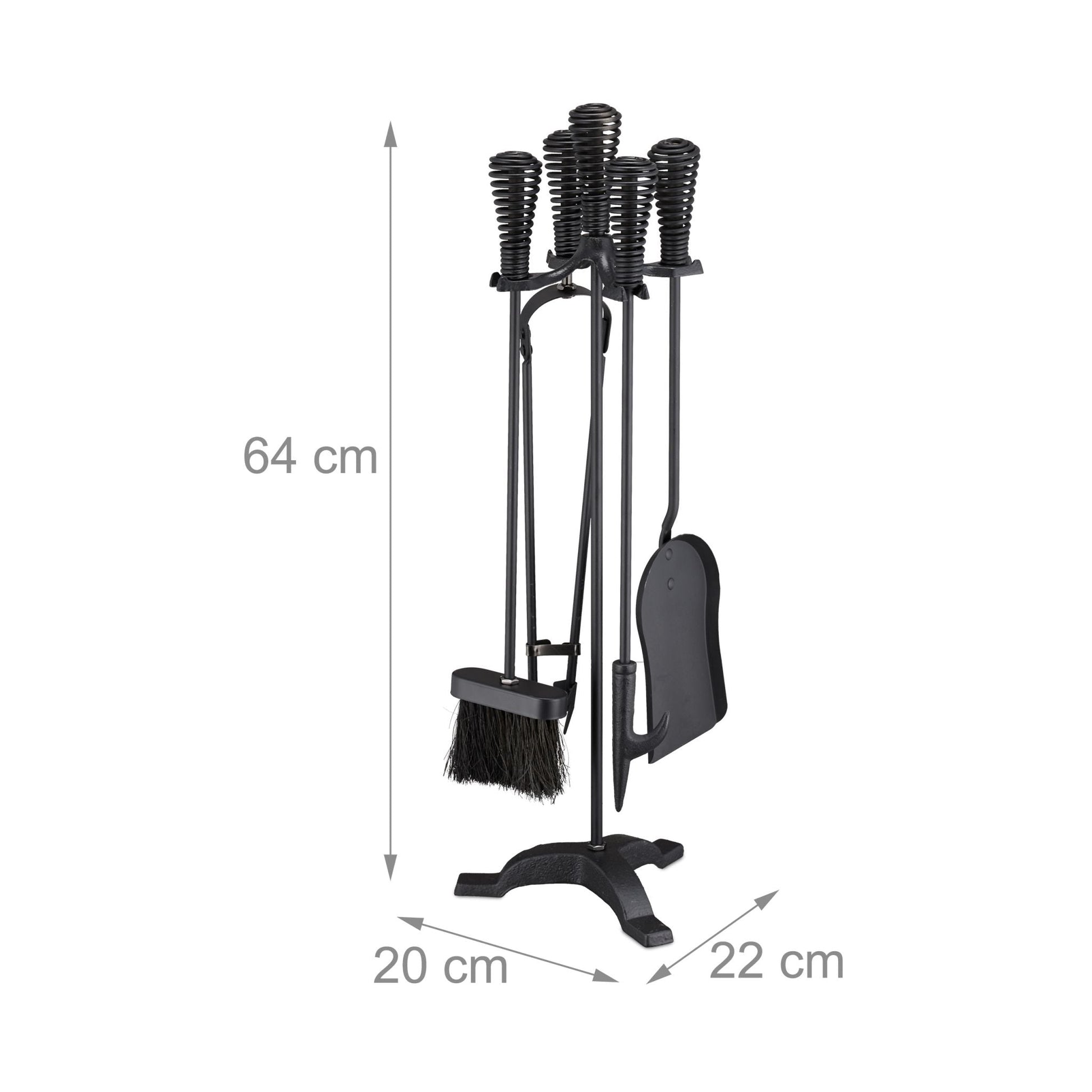 Kaminbesteck 5tlg. Schwarz von Relaxdays