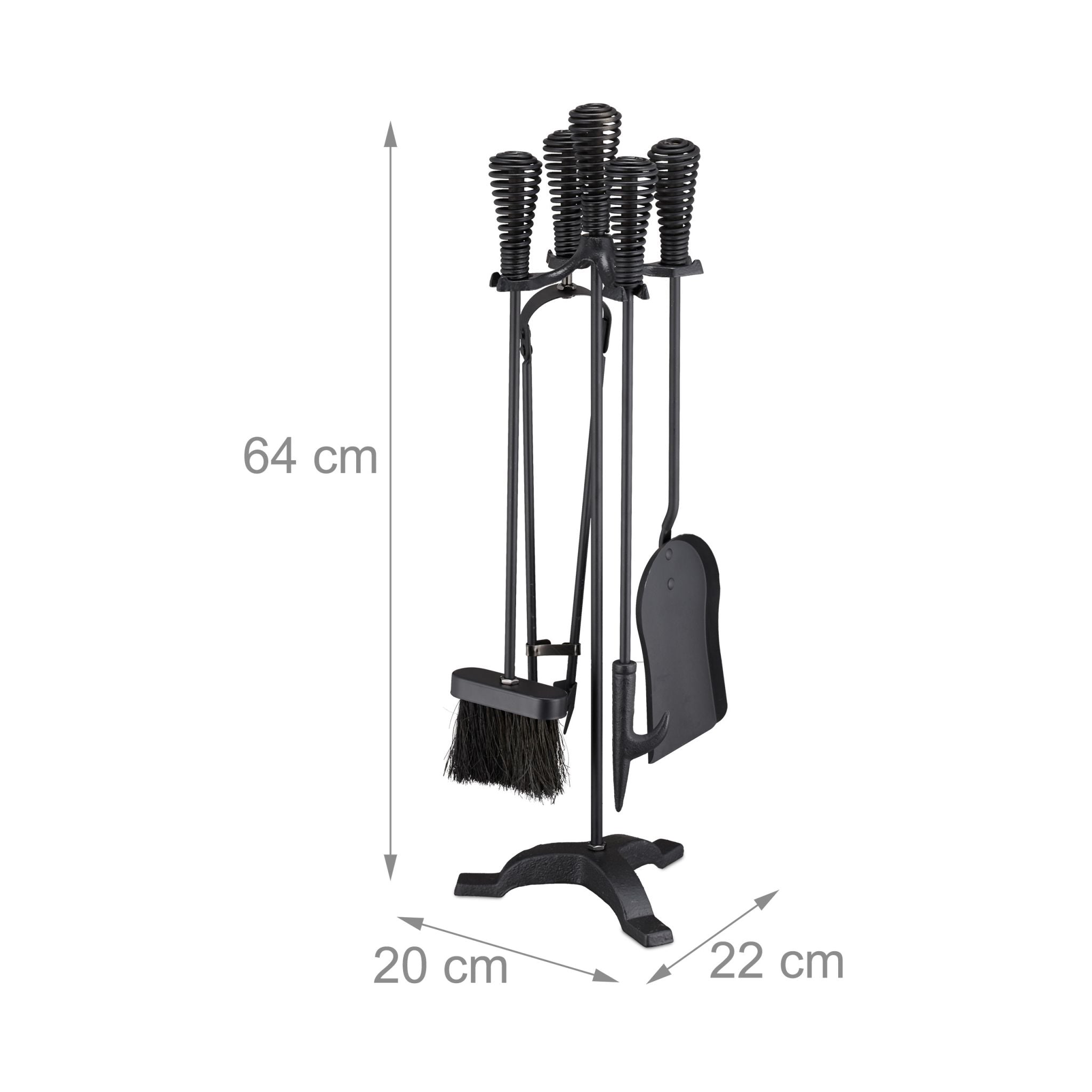 Kaminbesteck 5tlg. Schwarz von Relaxdays